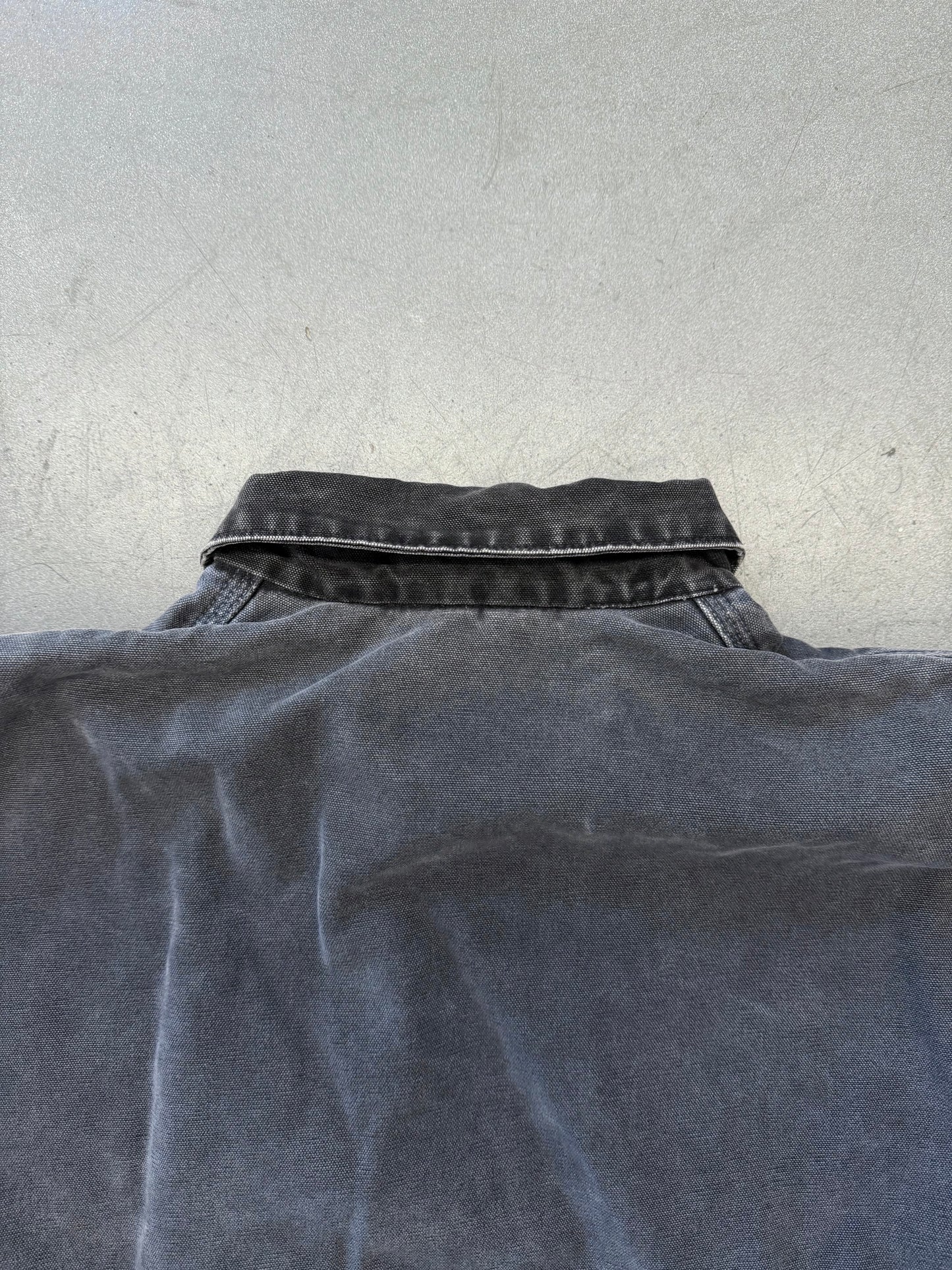 90S CARHARTT FLANNEL LINED INSULATED COLLARED CANVAS WORK JACKET