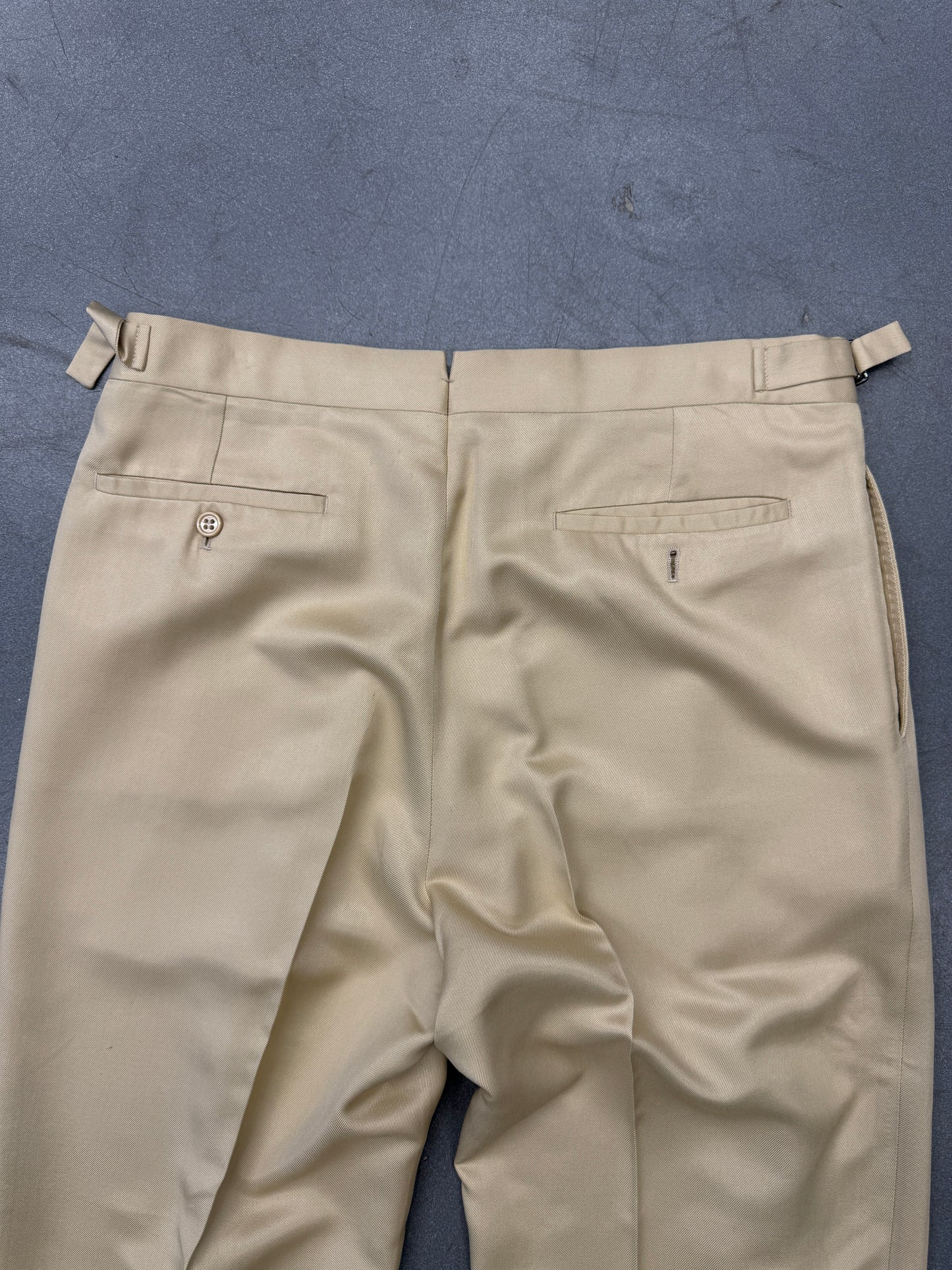 RALPH LAUREN PURPLE LABEL 100% SILK SLACKS - CREAM