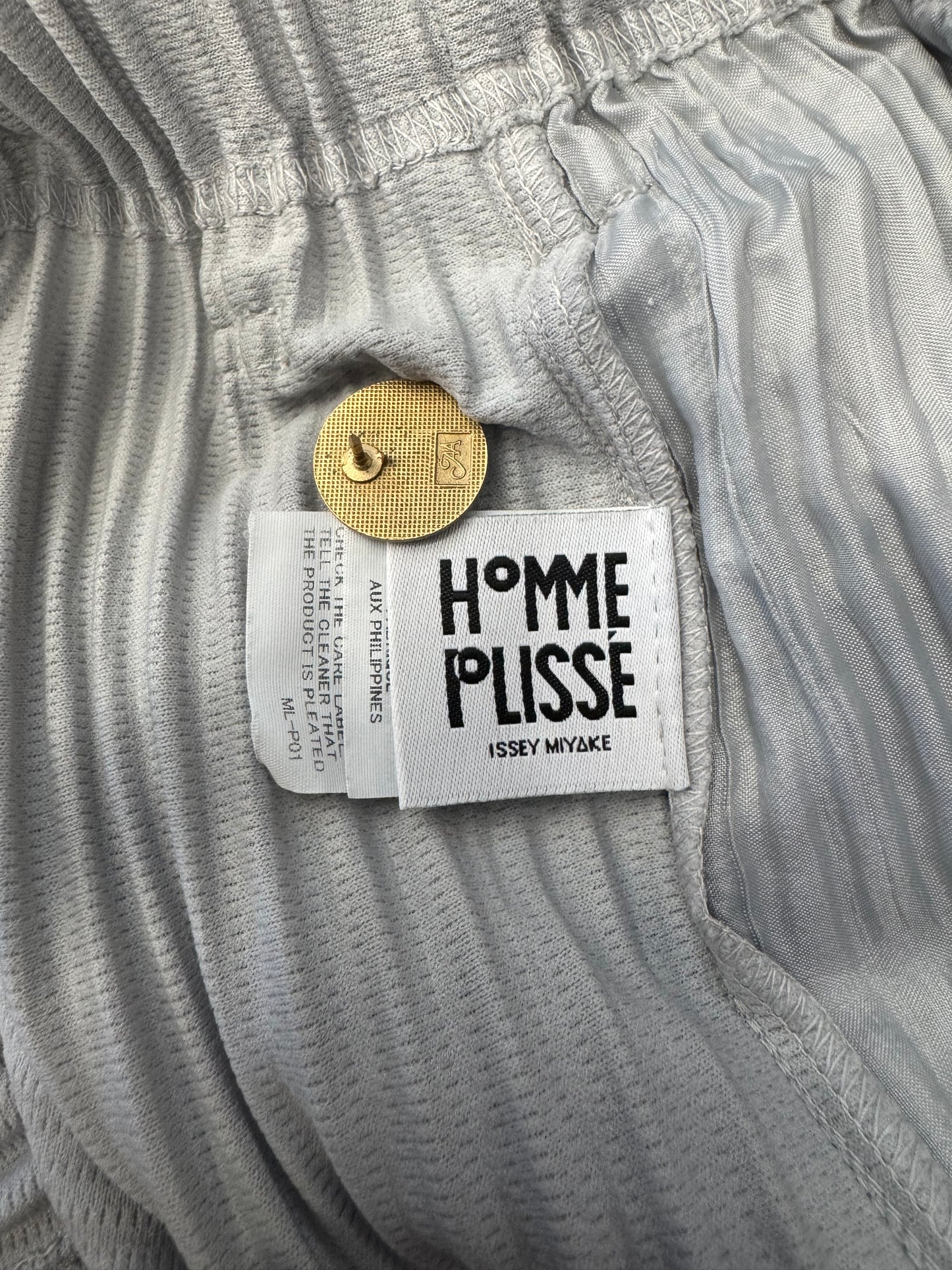 ISSEY MIYAKE HOMME PLISSE PLEATED PANTS - GREY
