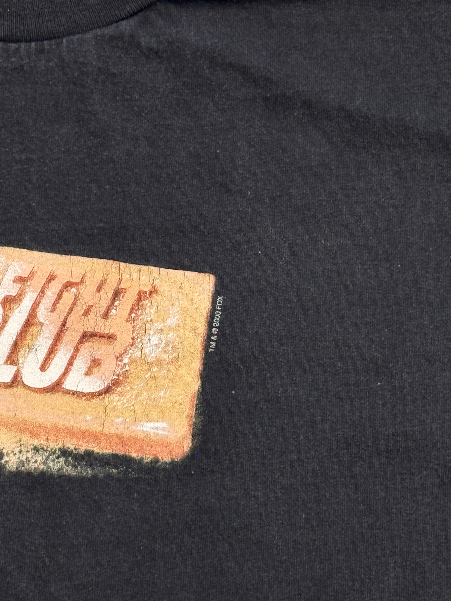 2000 FIGHT CLUB MOVIE PROMO 'RULES' TEE (GIANT TAG)