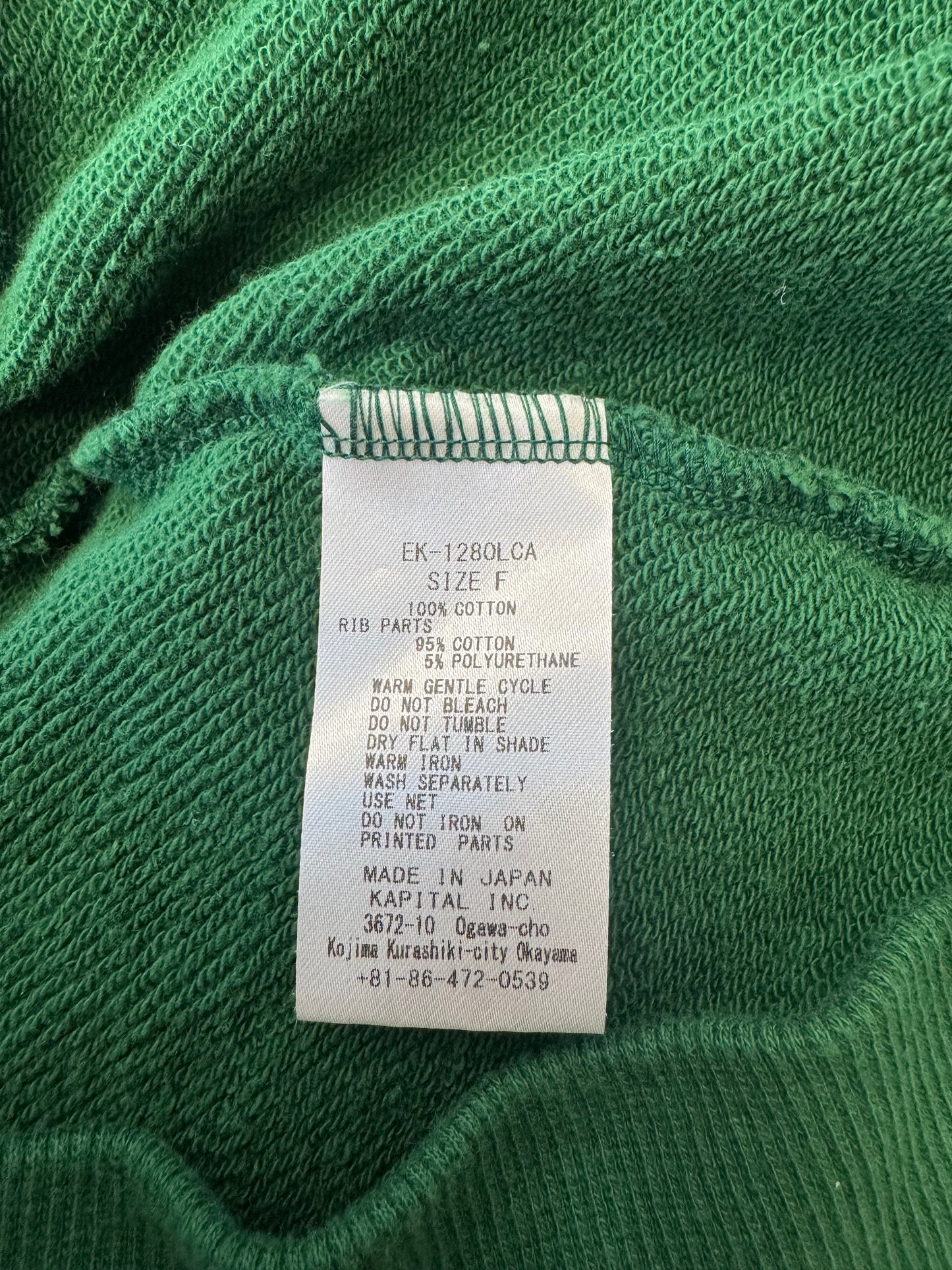 KAPITAL KOUNTRY LAUNDRY COLLEGE SWEATSHIRT - UNIVERSITY OF MIAMI