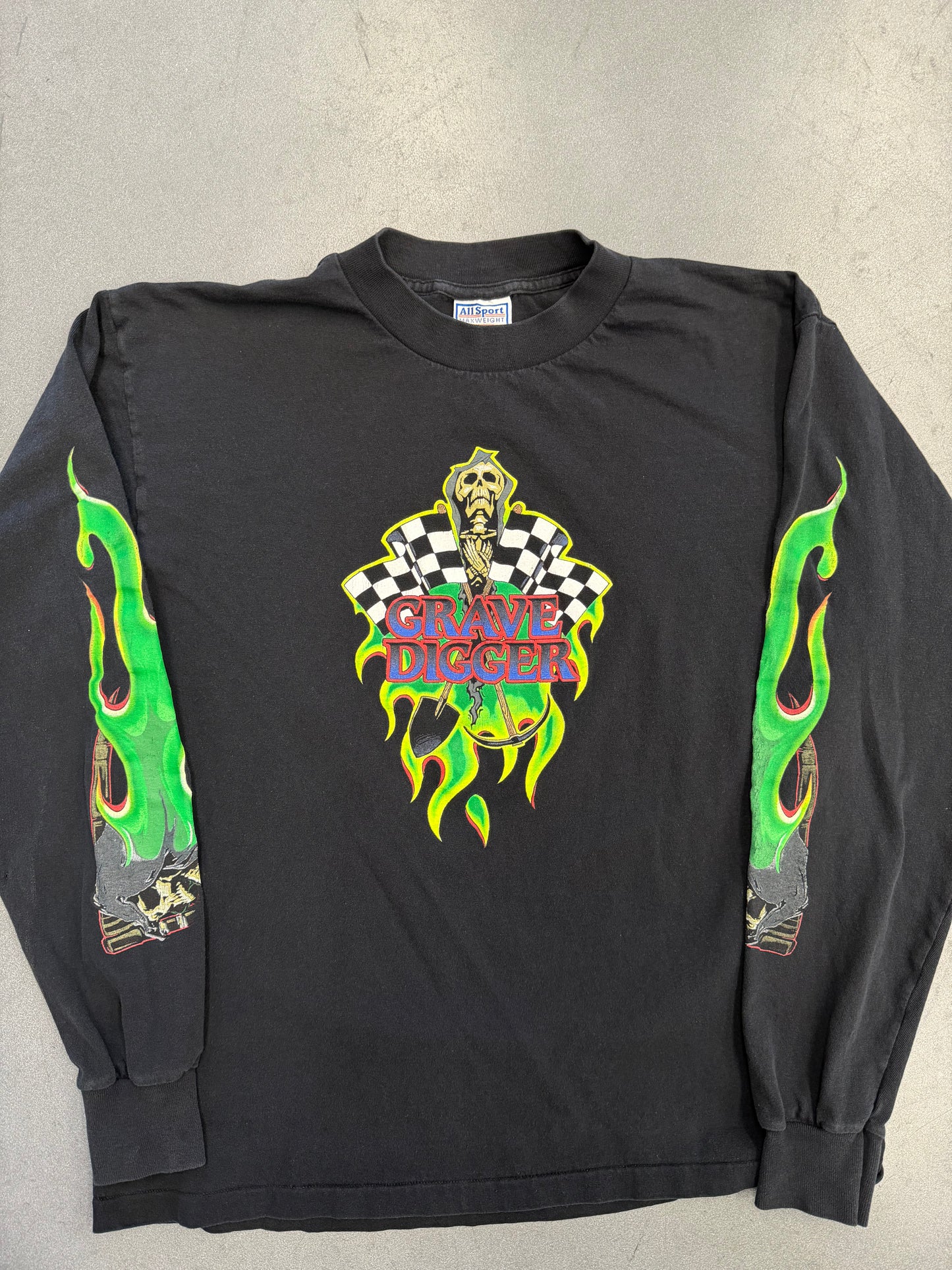 90'S DENNIS ANDERSON'S GRAVE DIGGER LS TEE (ALL SPORT TAG)
