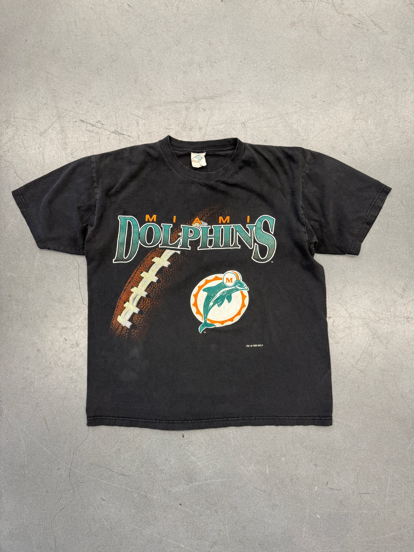 1995 NFLP MIAMI DOLPHINS SHADOW FOOTBALL TEE (TOUR CHAMP TAG)