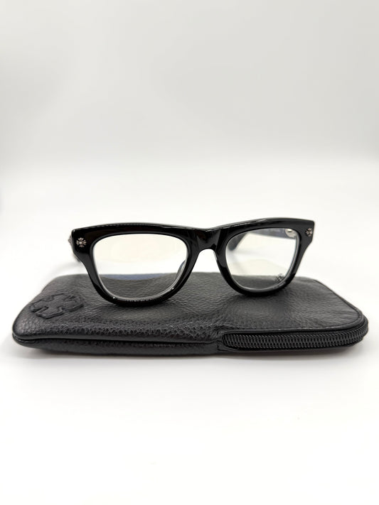 CHROME HEARTS TRITITSAGAIN GLASSES - BLACK/SILVER (WITH CASE)