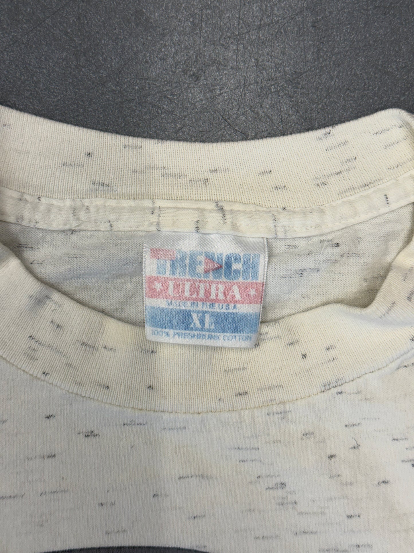 90S TRENCH MIAMI DOLPHINS CRACKLE SPELLOUT LOGO TEE