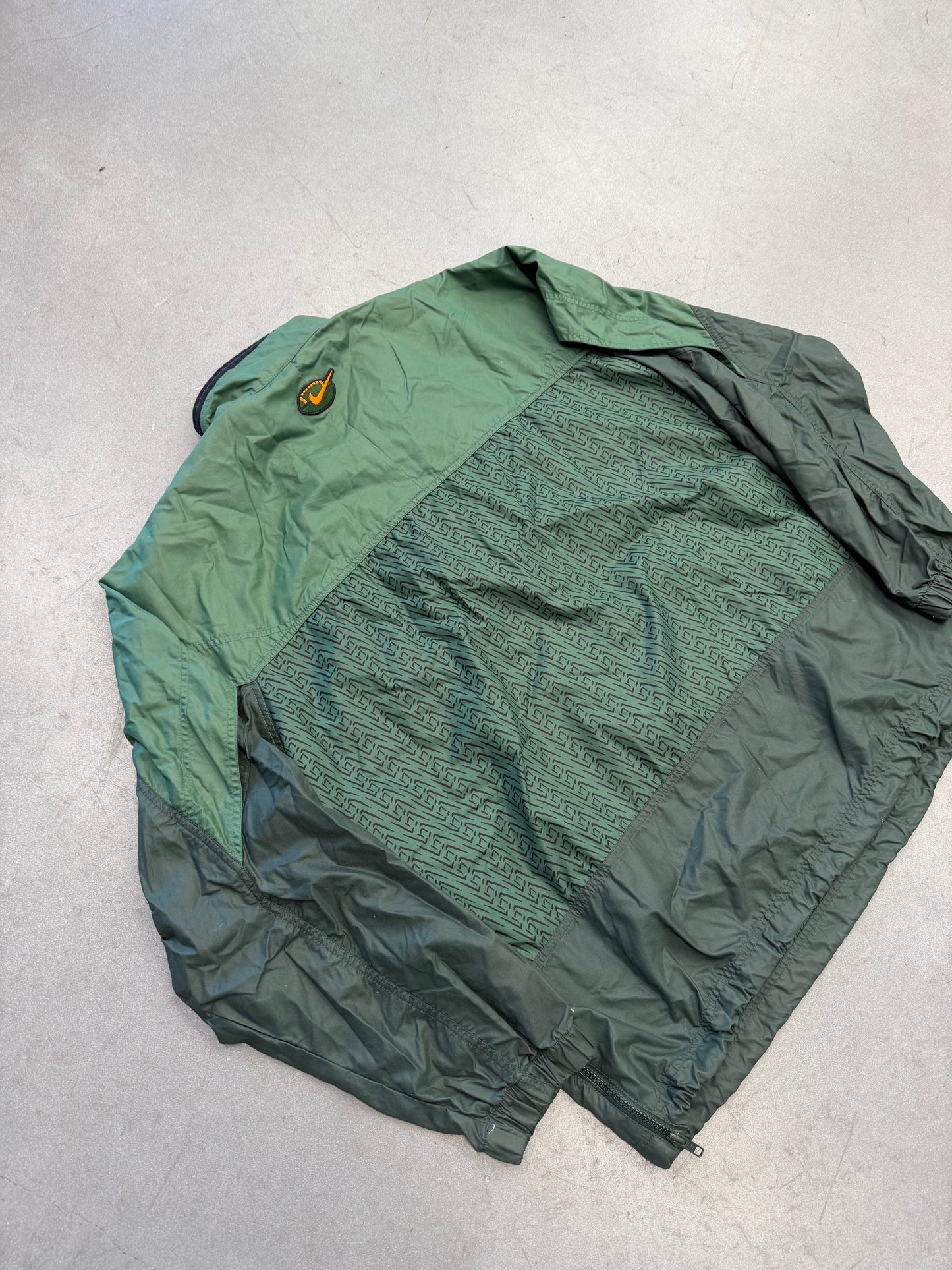 90S NIKE TEAM SPORTS UNIVERSITY OF MIAMI FOOTBALL HALF-ZIP WINDBREAKER JACKET