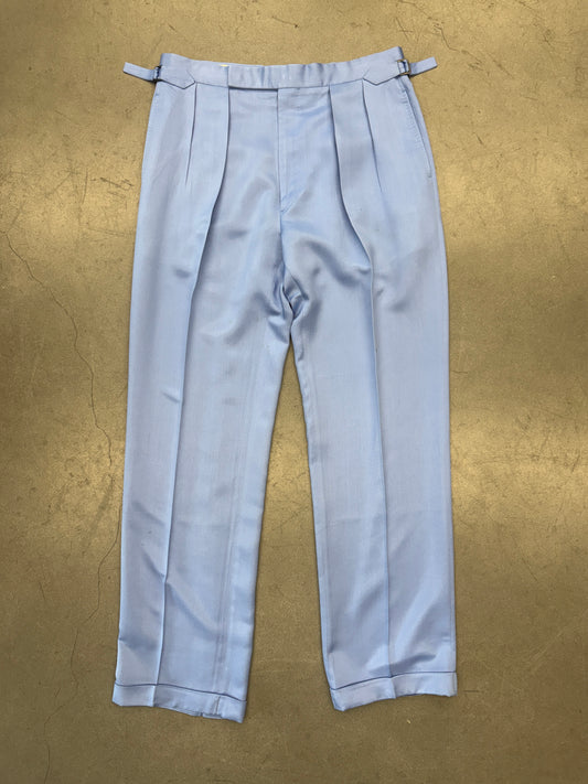 RALPH LAUREN PURPLE LABEL 100% SILK SLACKS - BLUE