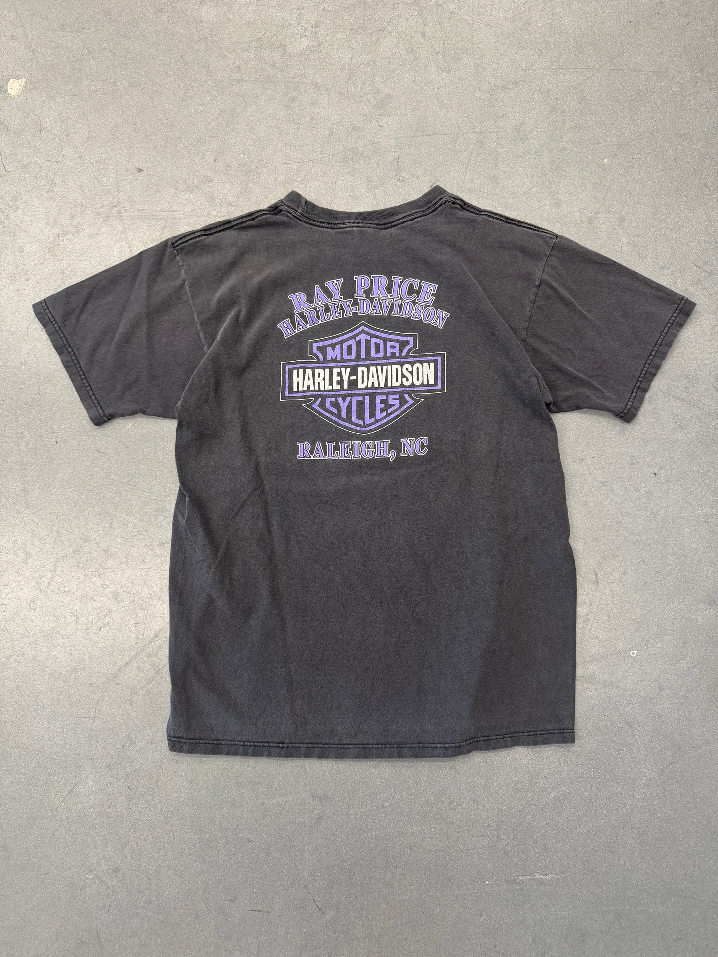 90S HARLEY-DAVIDSON LIGHTNING LETTERS RAY PRICE RALEIGH, NC TEE