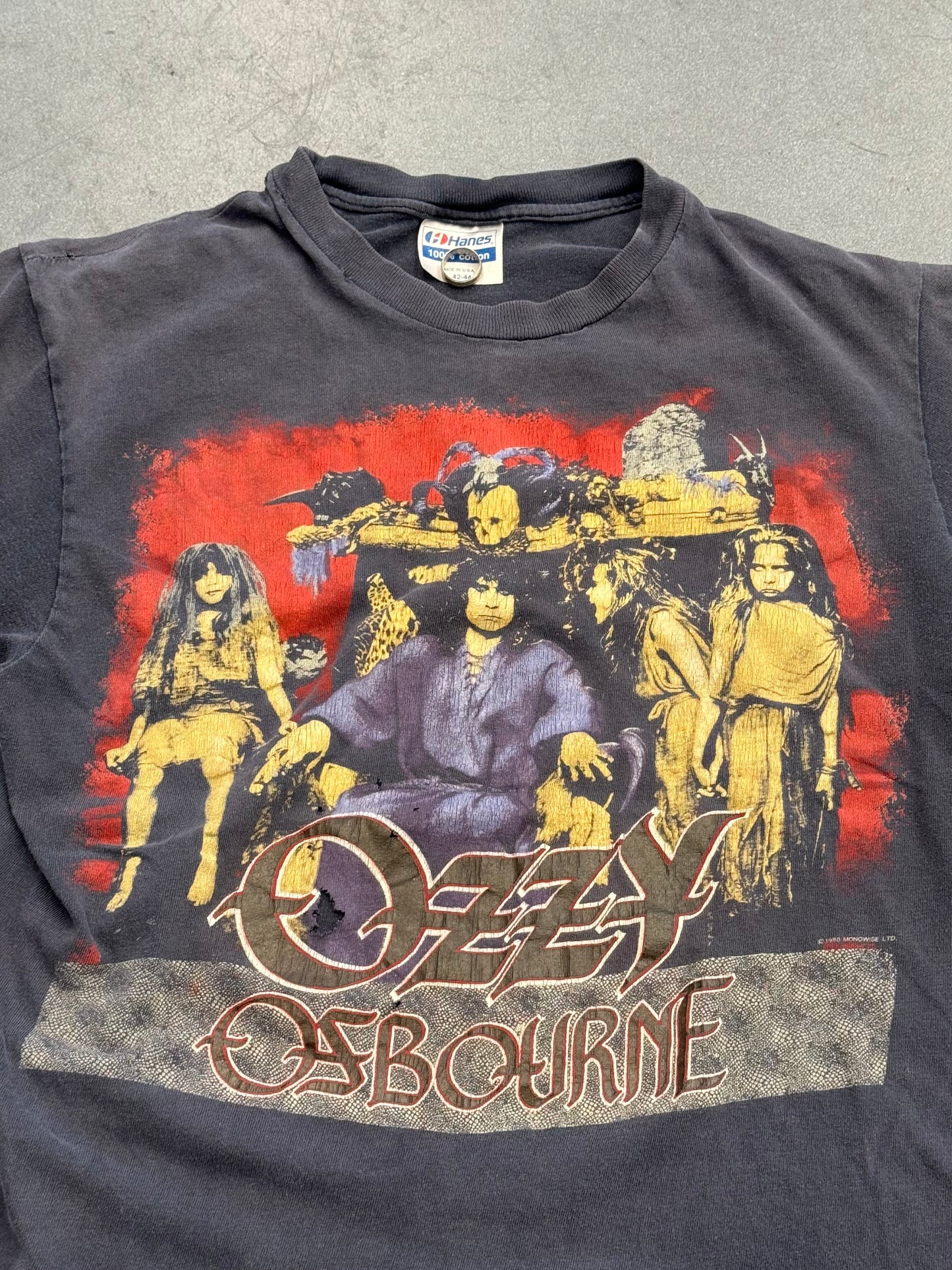 1988 OZZY OSBOURNE "NO REST FOR THE WICKED" TOUR TEE (HANES TAG)
