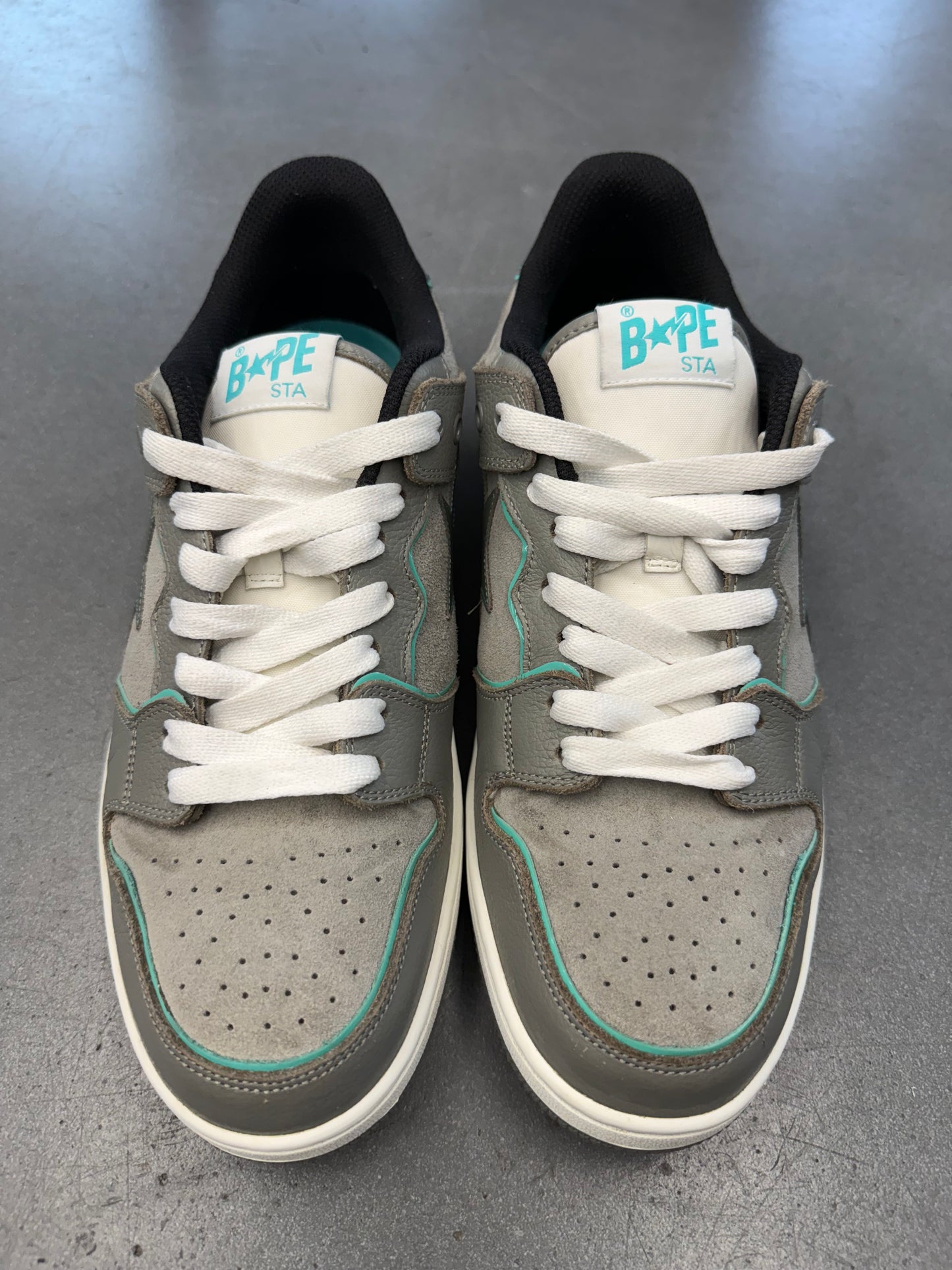 2022 SIZE 11 A BATHING APE BAPE SK8 STA - GREY TURQUOISE (PRE-OWNED NO BOX)