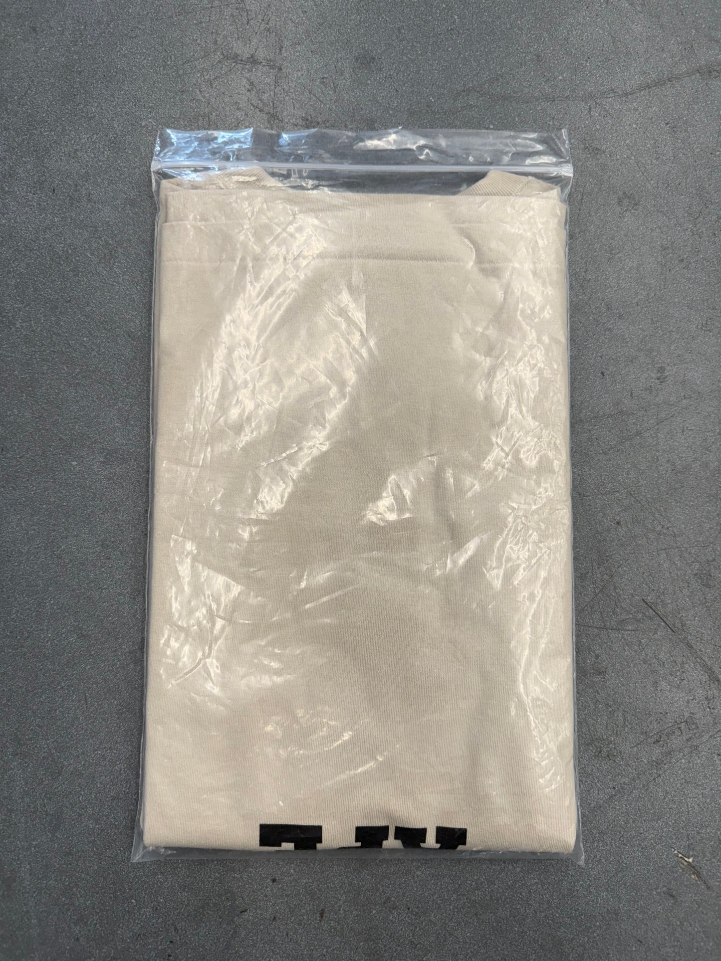 A BATHING APE BAPE COLLEGE TEE - TAN (M) (NEW IN BAG)