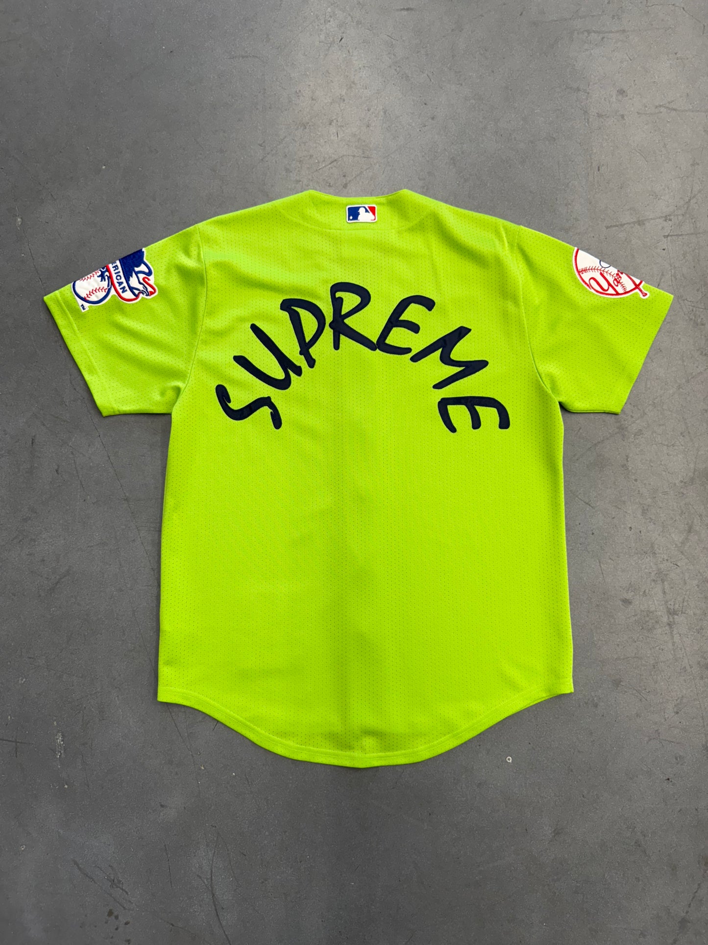 SS15 SUPREME YANKEES BASEBALL JERSEY LIME