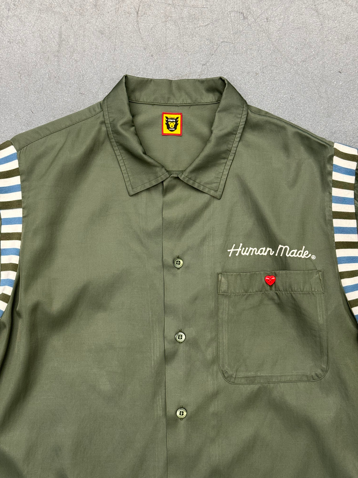 HUMAN MADE BOWLING SHIRT OLIVE DRAB