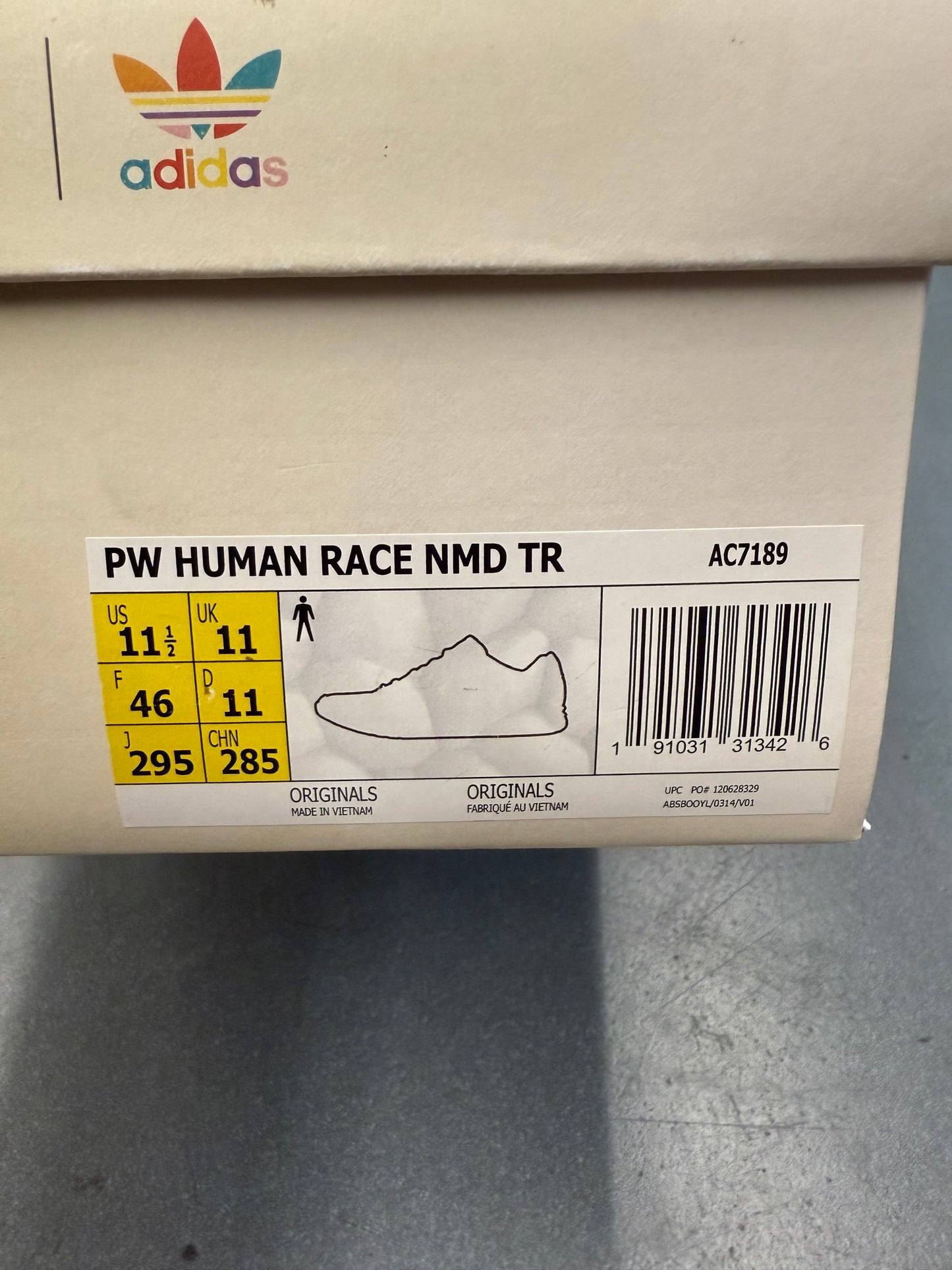 SIZE 11.5 ADIDAS NMD HUMAN RACE PHARRELL YELLOW (F&F) (BRAND NEW WITH BOX)