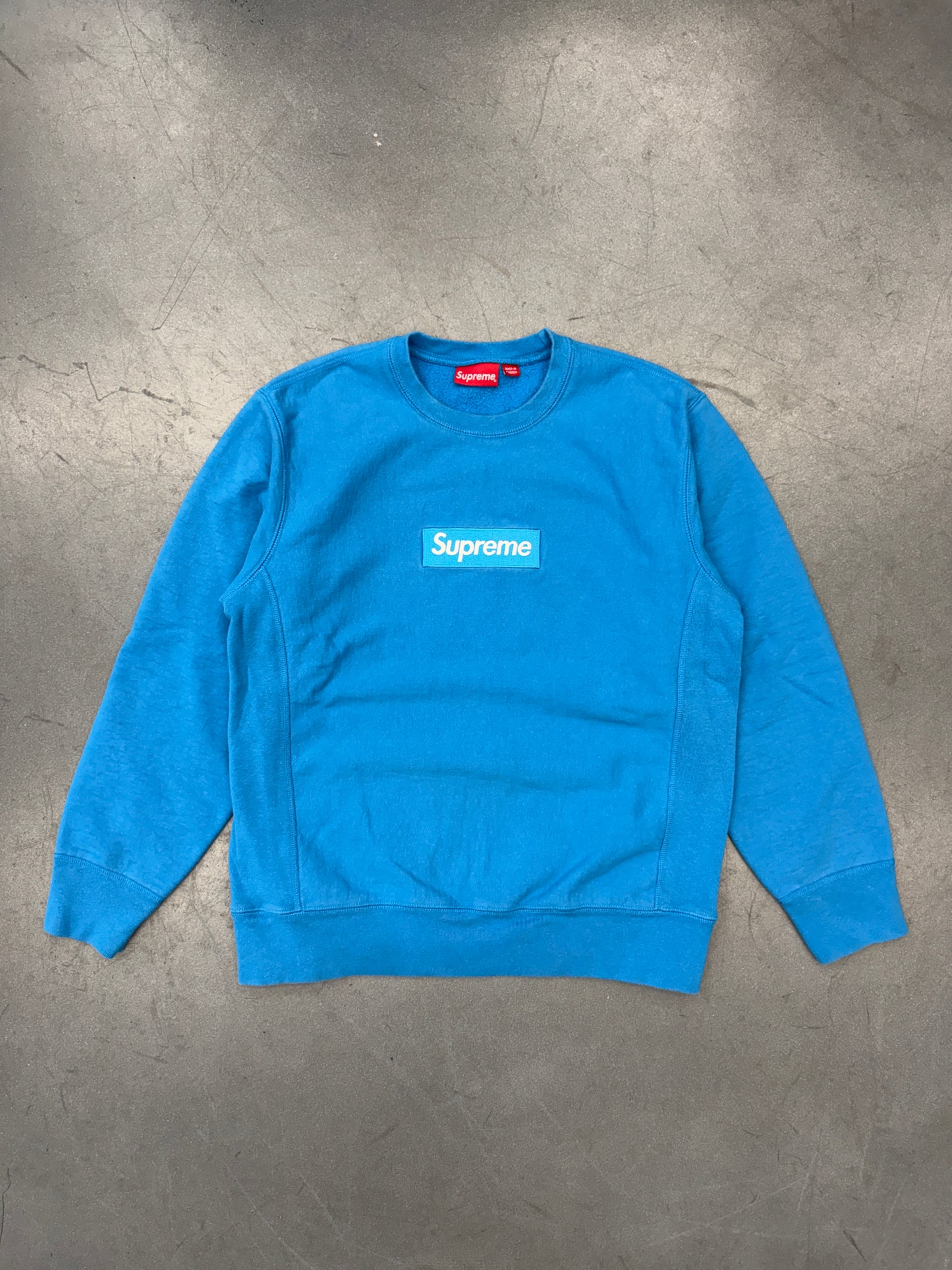 FW18 SUPREME BOX LOGO CREWNECK - BRIGHT ROYAL