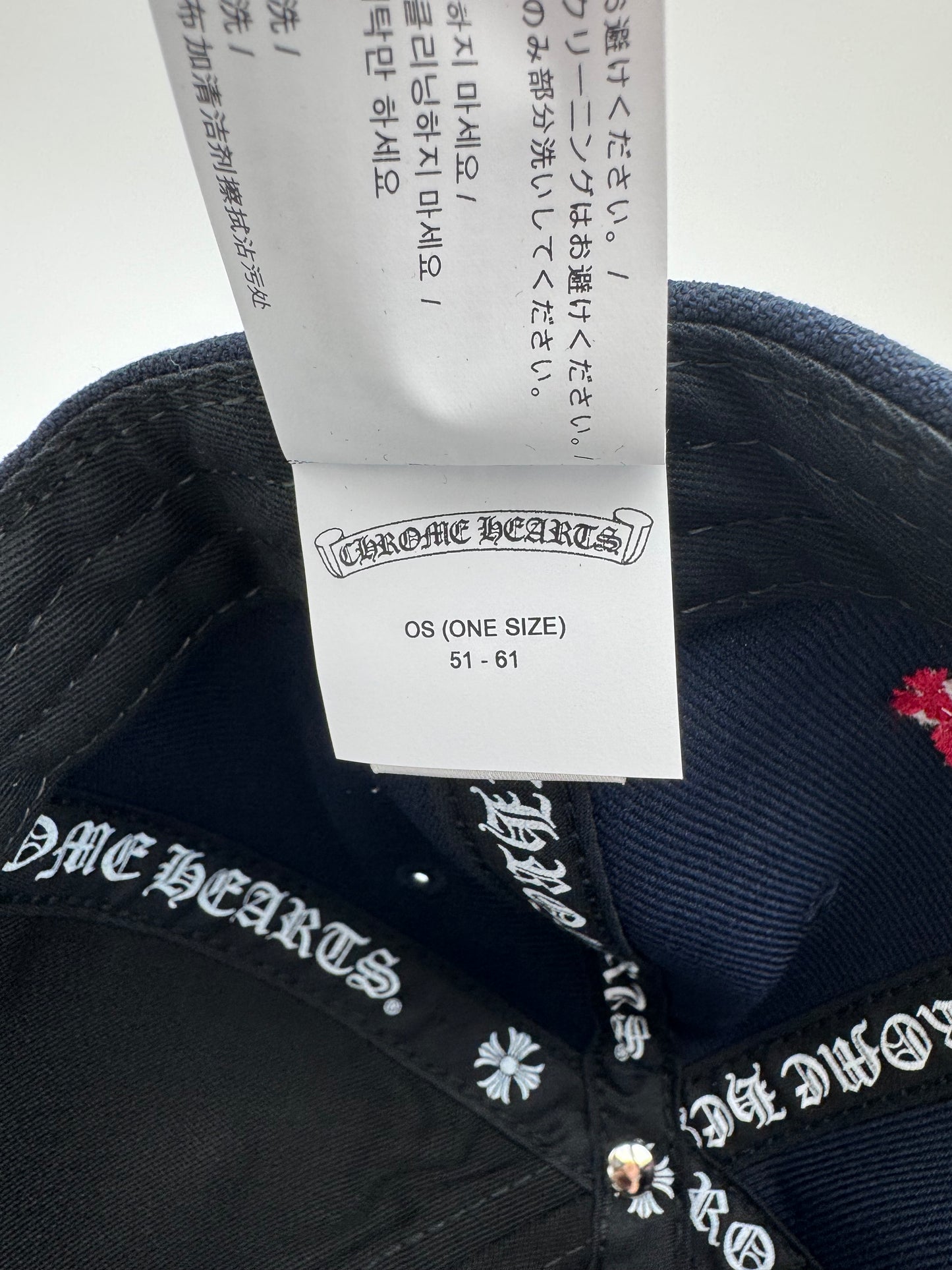 CHROME HEARTS 6 PANEL ON FIELD BASEBALL CAP