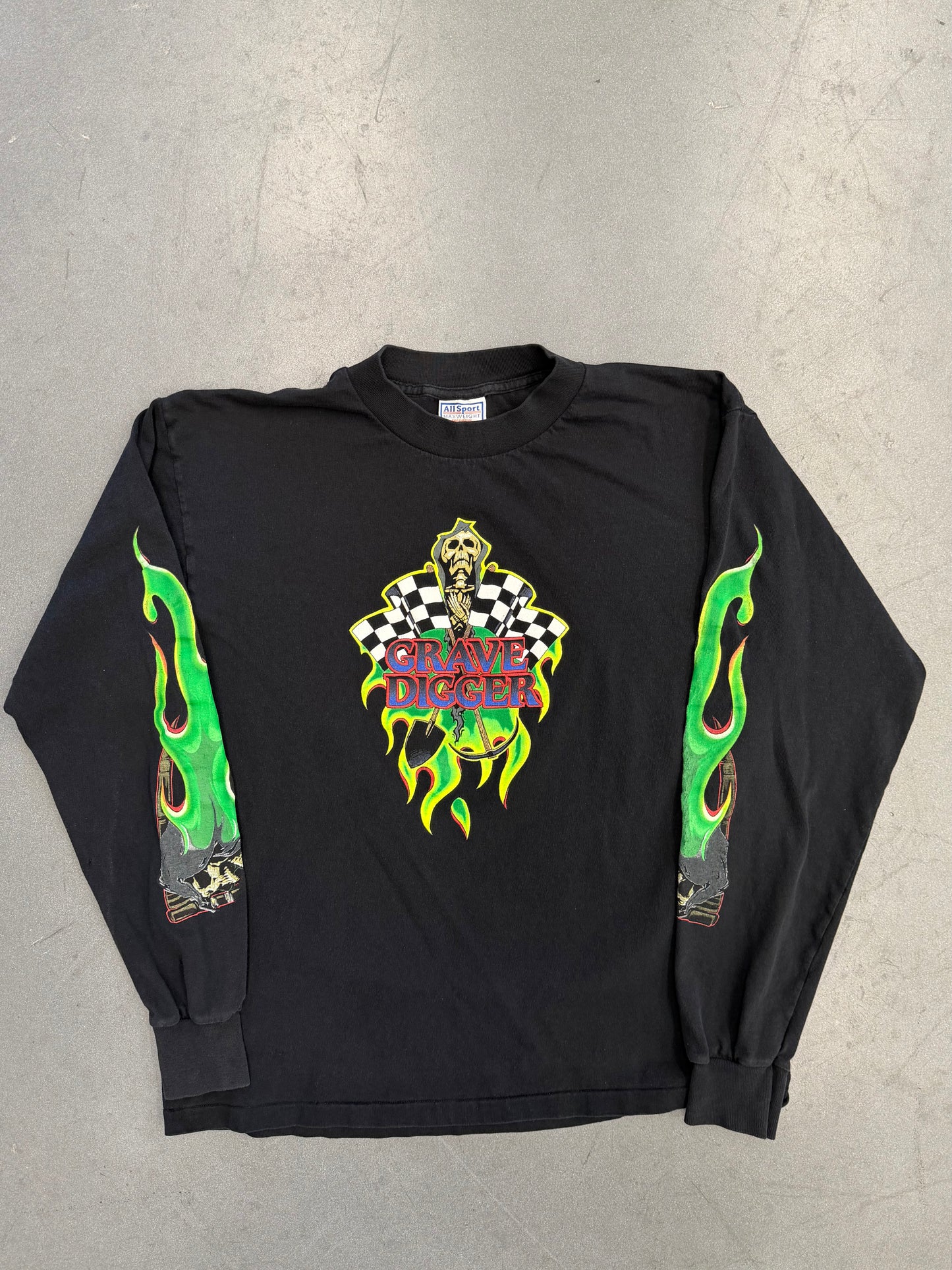 90'S DENNIS ANDERSON'S GRAVE DIGGER LS TEE (ALL SPORT TAG)
