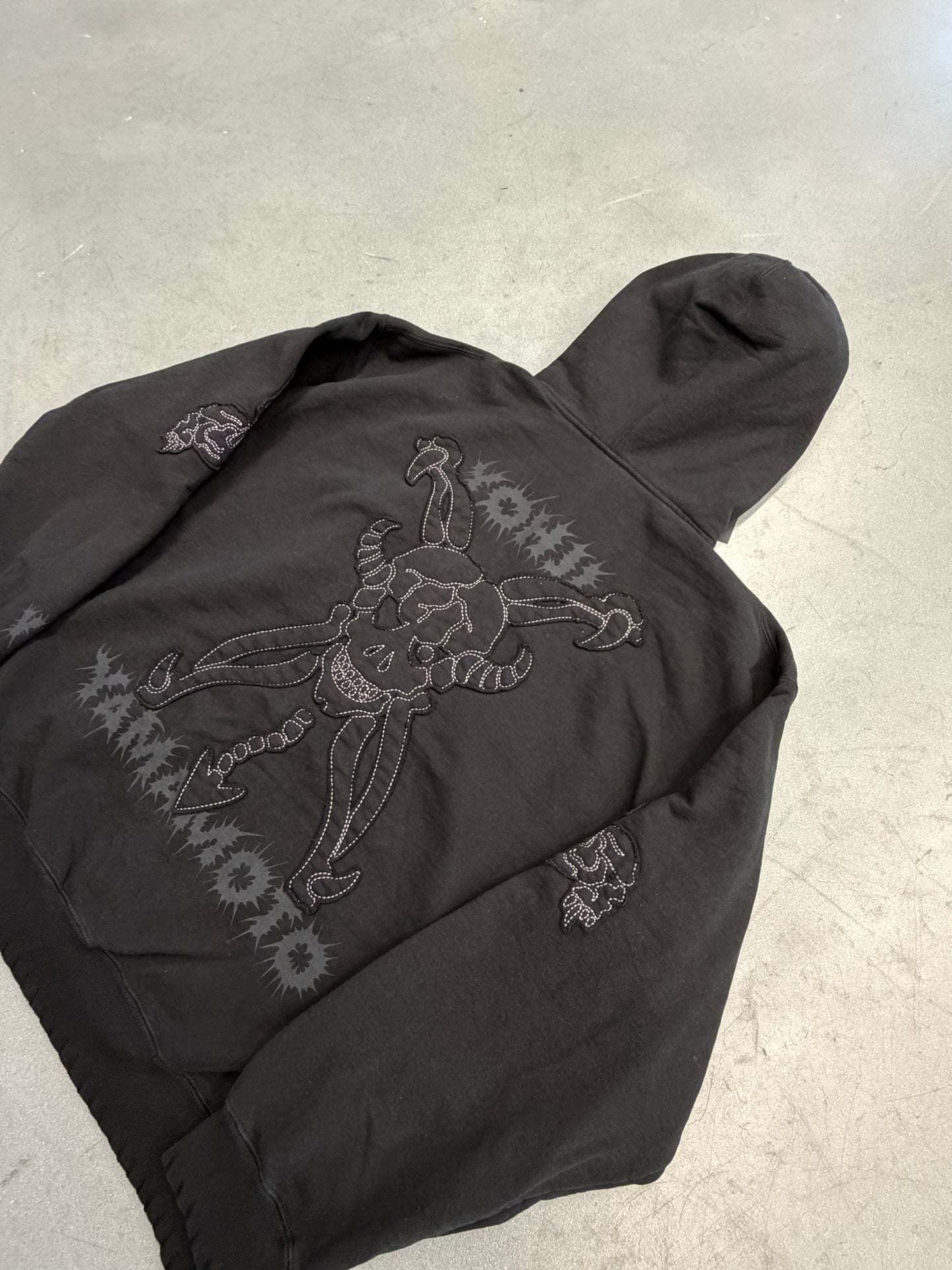 FW25 SUPREME X Y'S BY YOHJI YAMAMOTO ZIP UP HOODED SWEATSHIRT - BLACK (XL)