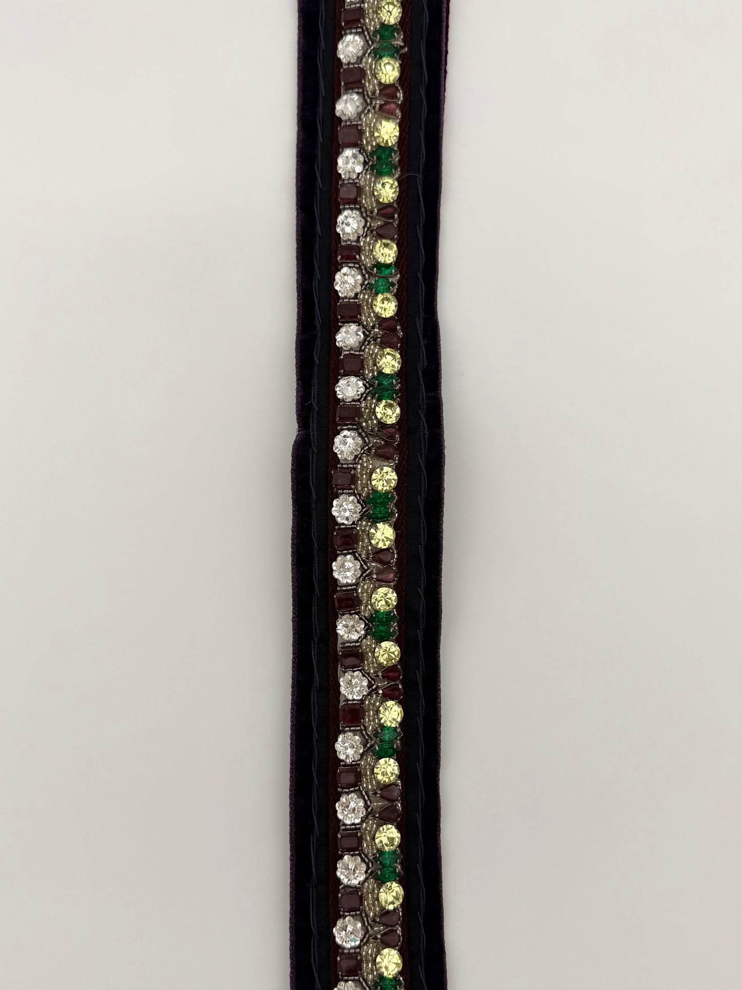 VINTAGE PRADA VELVET GEMSTONE TIE-STRAP BELT