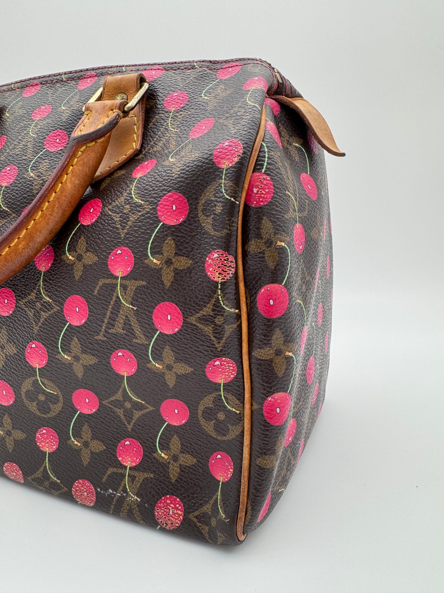 2005 LOUIS VUITTON LV CHERRY MONOGRAM MURAKAMI SPEEDY 25 VINTAGE