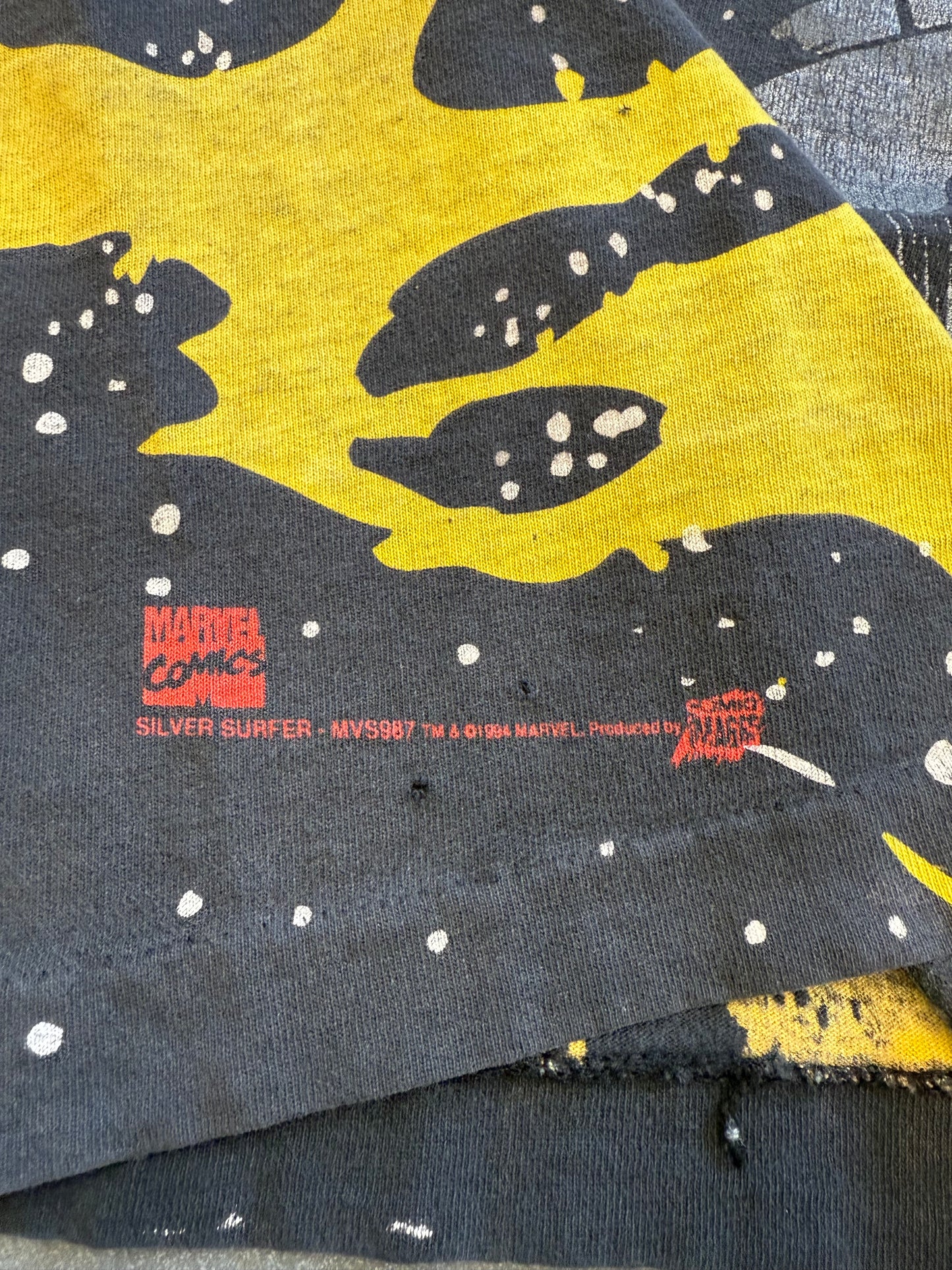 MARVEL COMICS 1994 SILVER SURFER MEGA PRINT TEE (FOTL TAG)