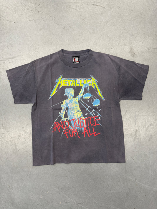 1994 METALLICA AND JUSTICE FOR ALL CROPPED AND CROPPED SLEEVES TEE (GIANT TAG)