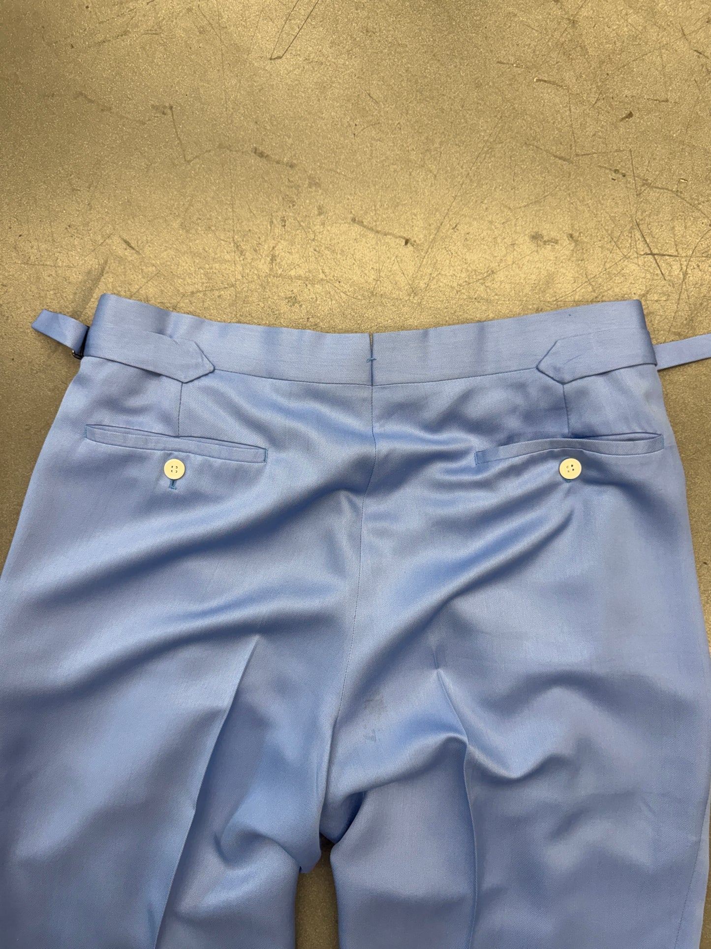 RALPH LAUREN PURPLE LABEL 100% SILK SLACKS - BLUE