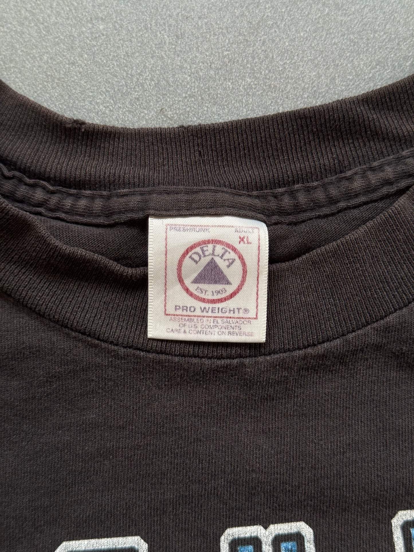 1999 THE ROCK "KNOW YOUR ROLE & SHUT YOUR MOUTH" WRAP AROUND TEE (DELTA TAG)