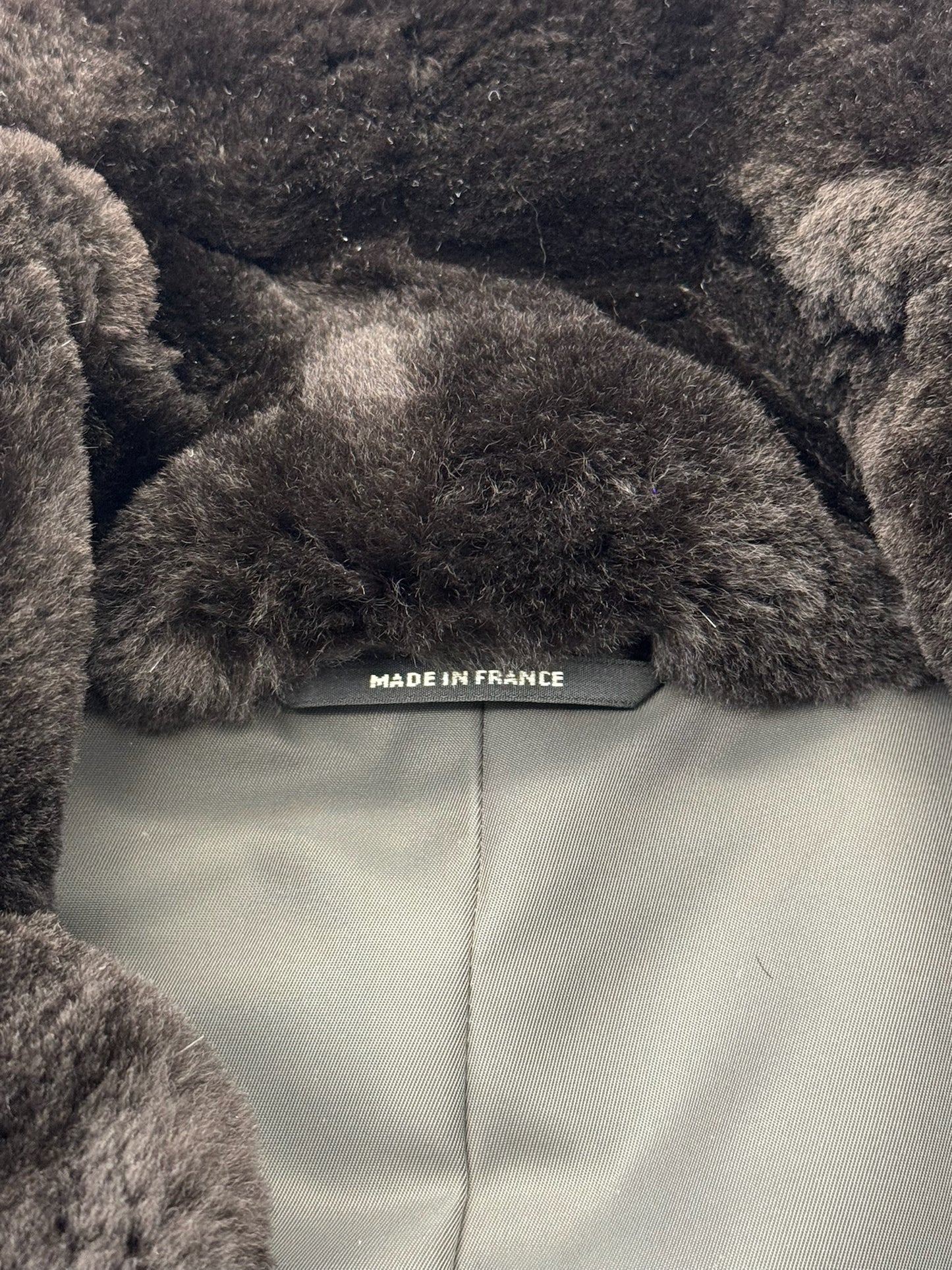 HERMES OFF-CENTER FULL-ZIP JACKET WITH BROWN LEATHER