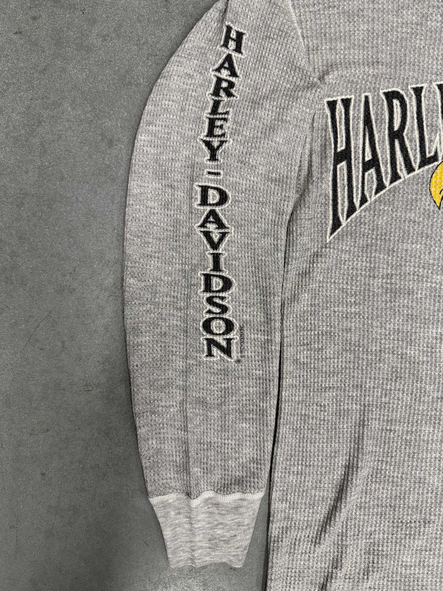 1992 HARLEY-DAVIDSON EAGLE GREY THERMAL LONGSLEEVE (PULLED TAG)