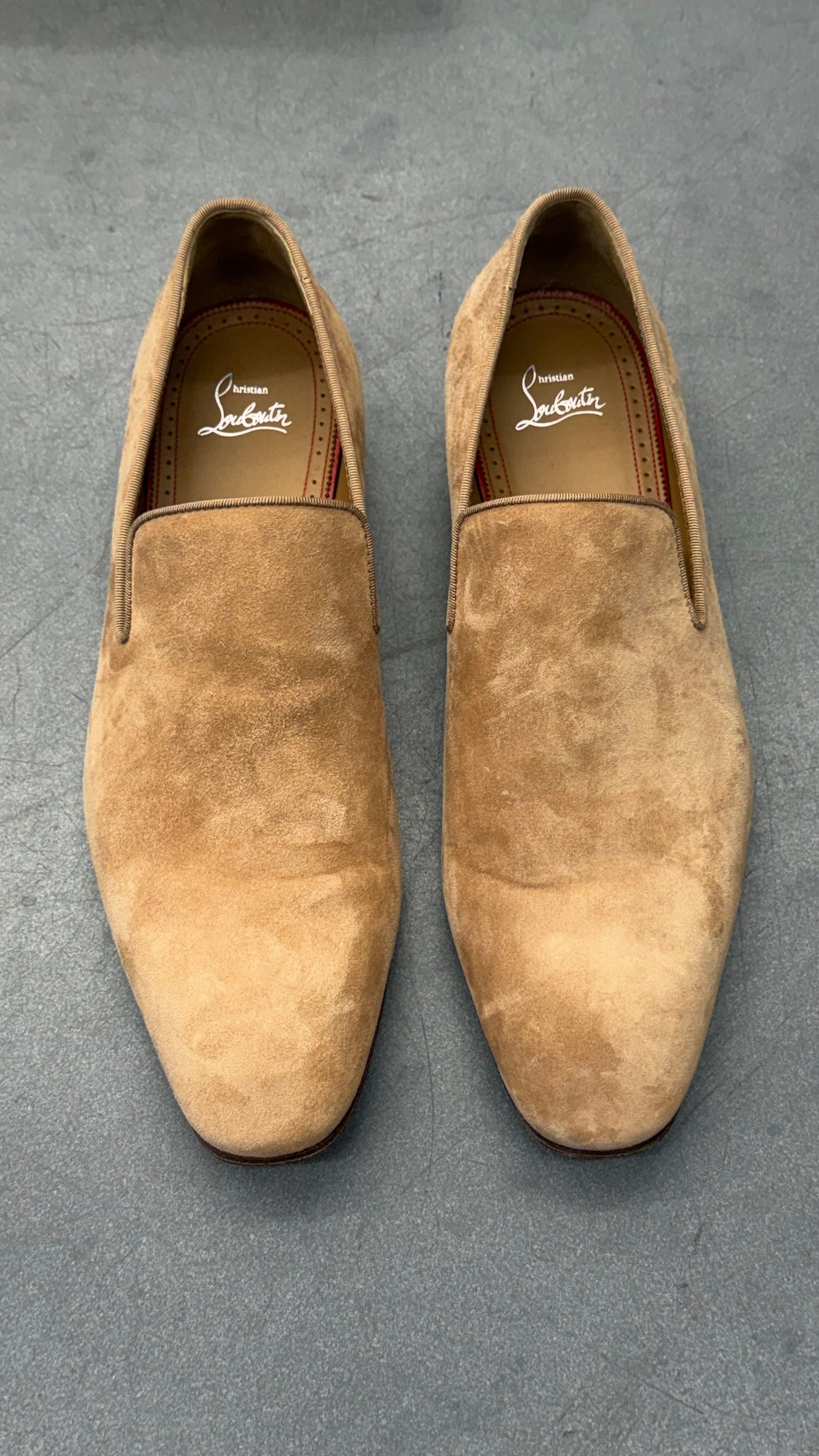 SIZE 44 CHRISTIAN LOUBOUTIN DANDELION FLAT 'LIONNE' MENS SHOES (W/BOX)