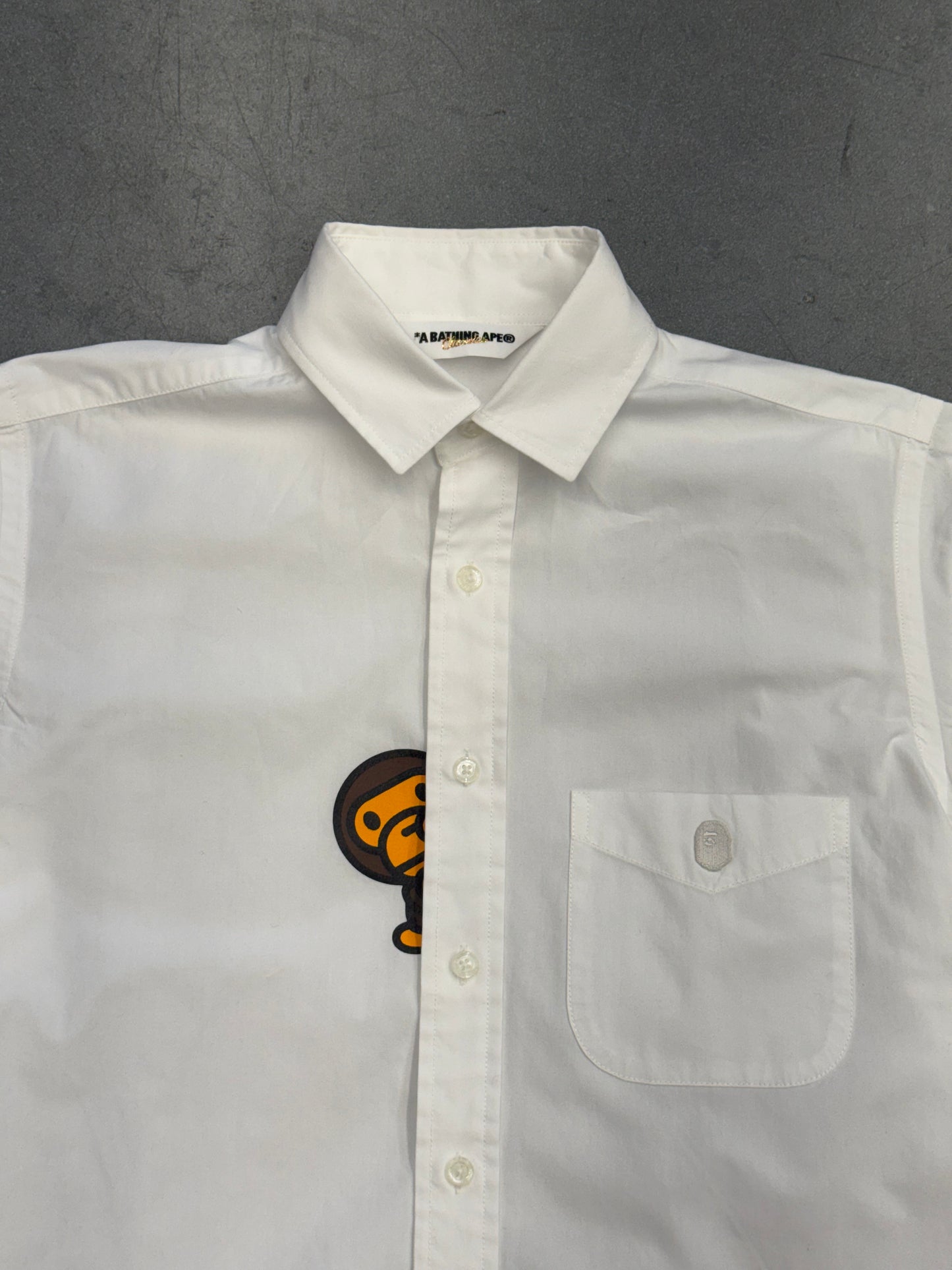VINTAGE BAPE A BATHING APE CLASSICS PEEKING BABY MILO BUTTON-UP SHIRT