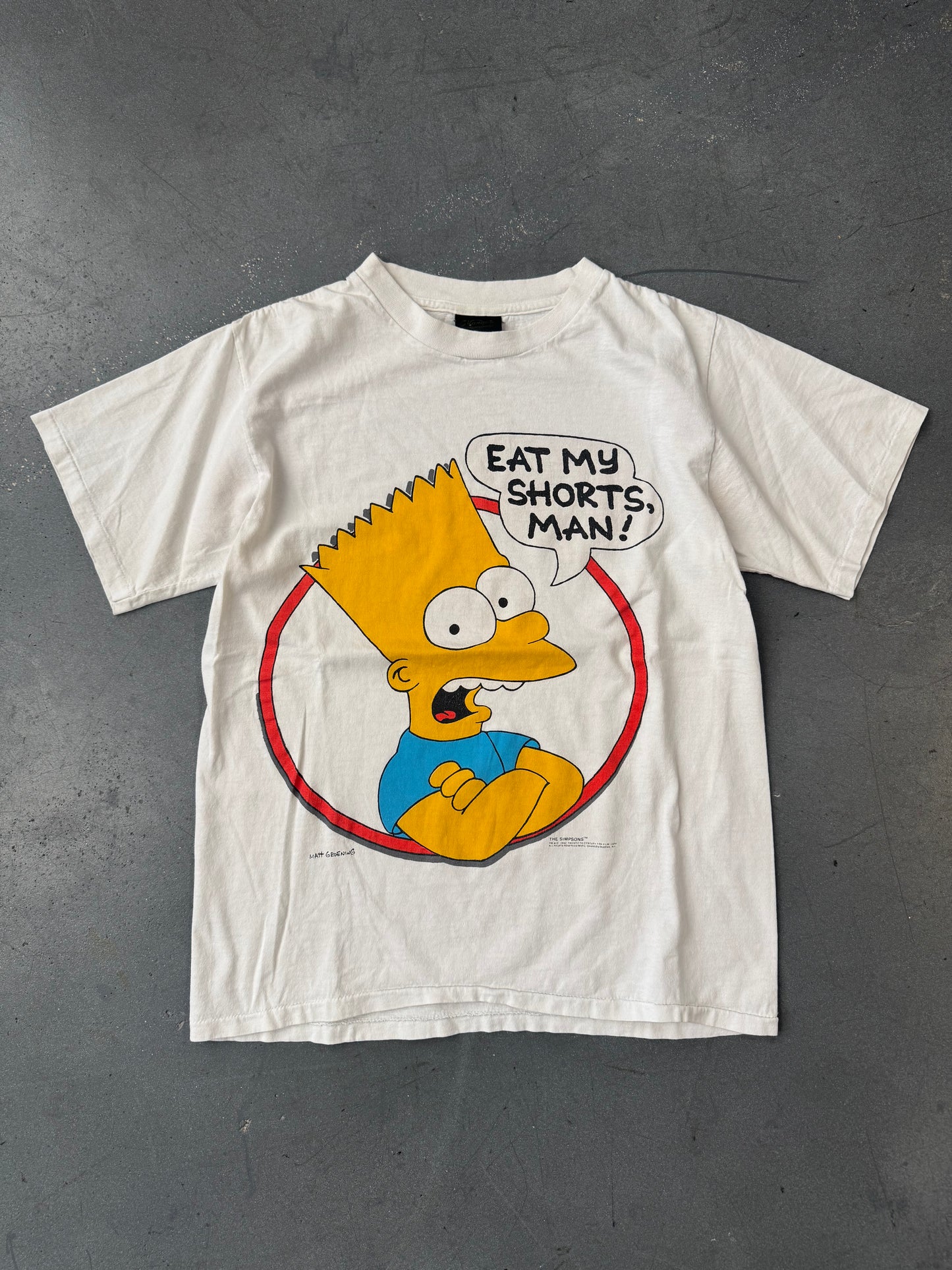1990 THE SIMPSONS BART EAT MY SHORTS MAN! TEE (CHANGES TAG)