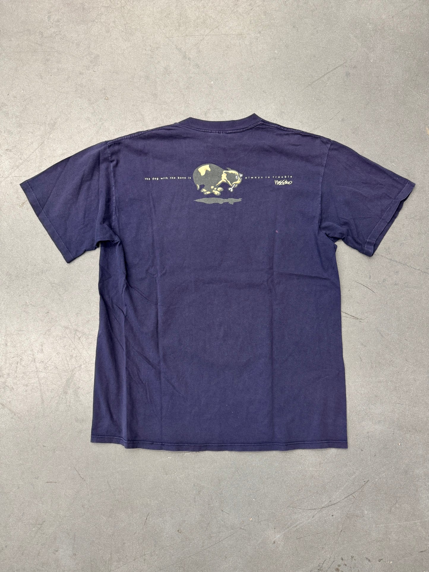 90S MOSSIMO THE DOG WITH THE BONE IS ALWAYS IN TROUBLE TEE