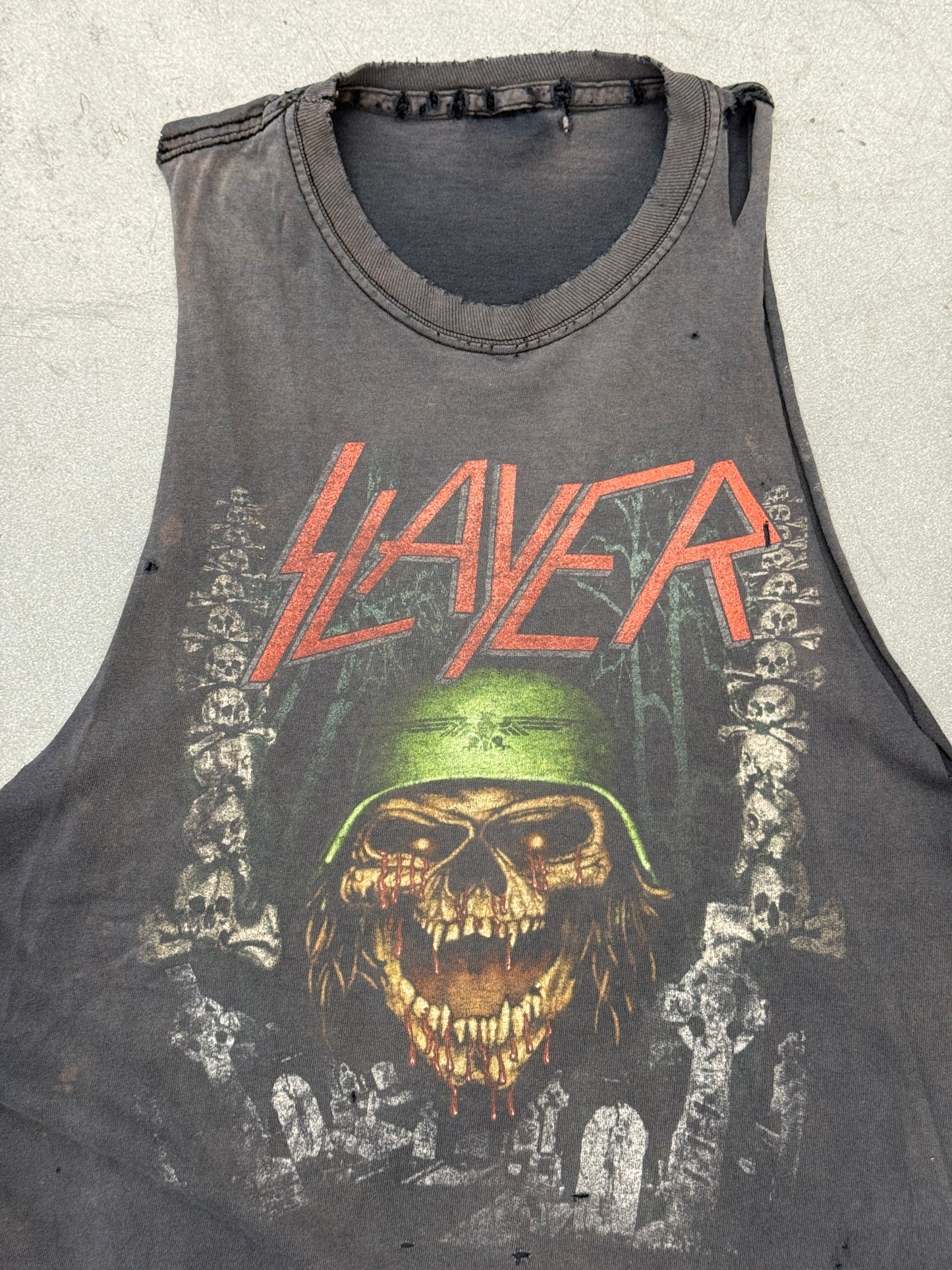 00'S SLAYER "DO YOU WANT TO DIE?" CUT-OFF TEE (PULLED TAG)