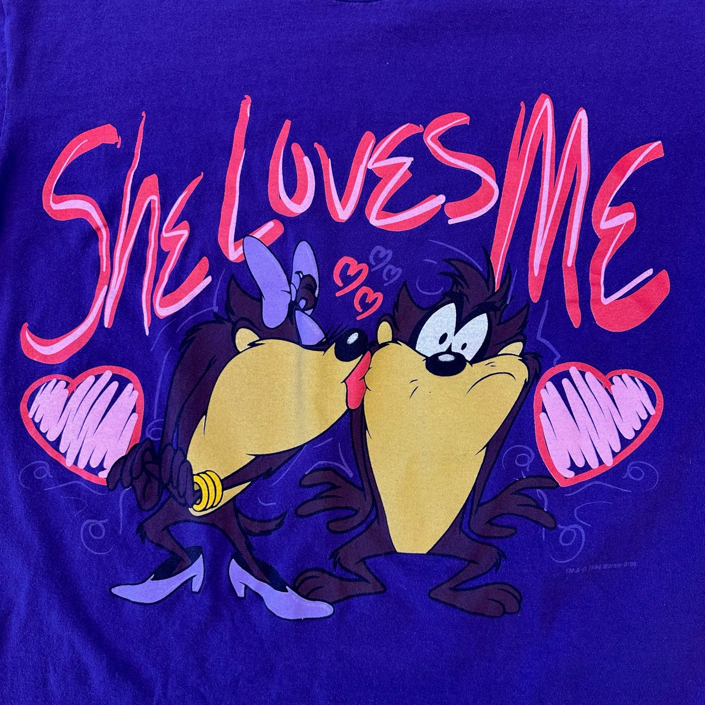 1994 WARNER BROS SHE LOVES ME TAZ AND GIRL TAZ TEE (ARTEX TAG)