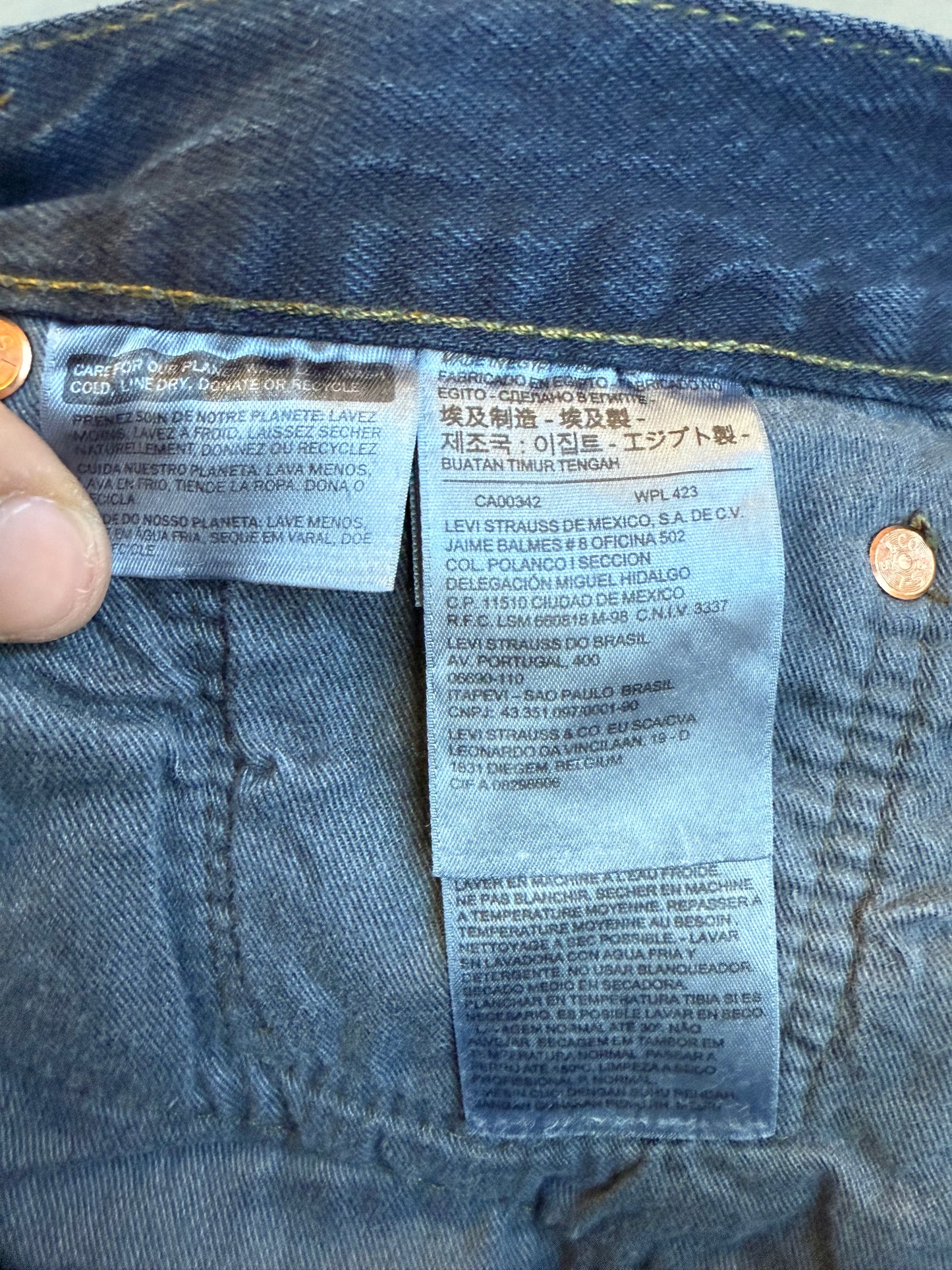 LEVI'S X VERDY CUSTOM ART BASEL JEANS RED BACK TAB