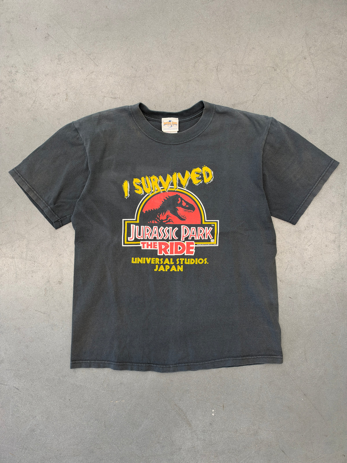 2000 "I SURVIVED JURASSIC PARK THE RIDE"  TEE (UNIVERSAL STUDIOS JAPAN TAG)