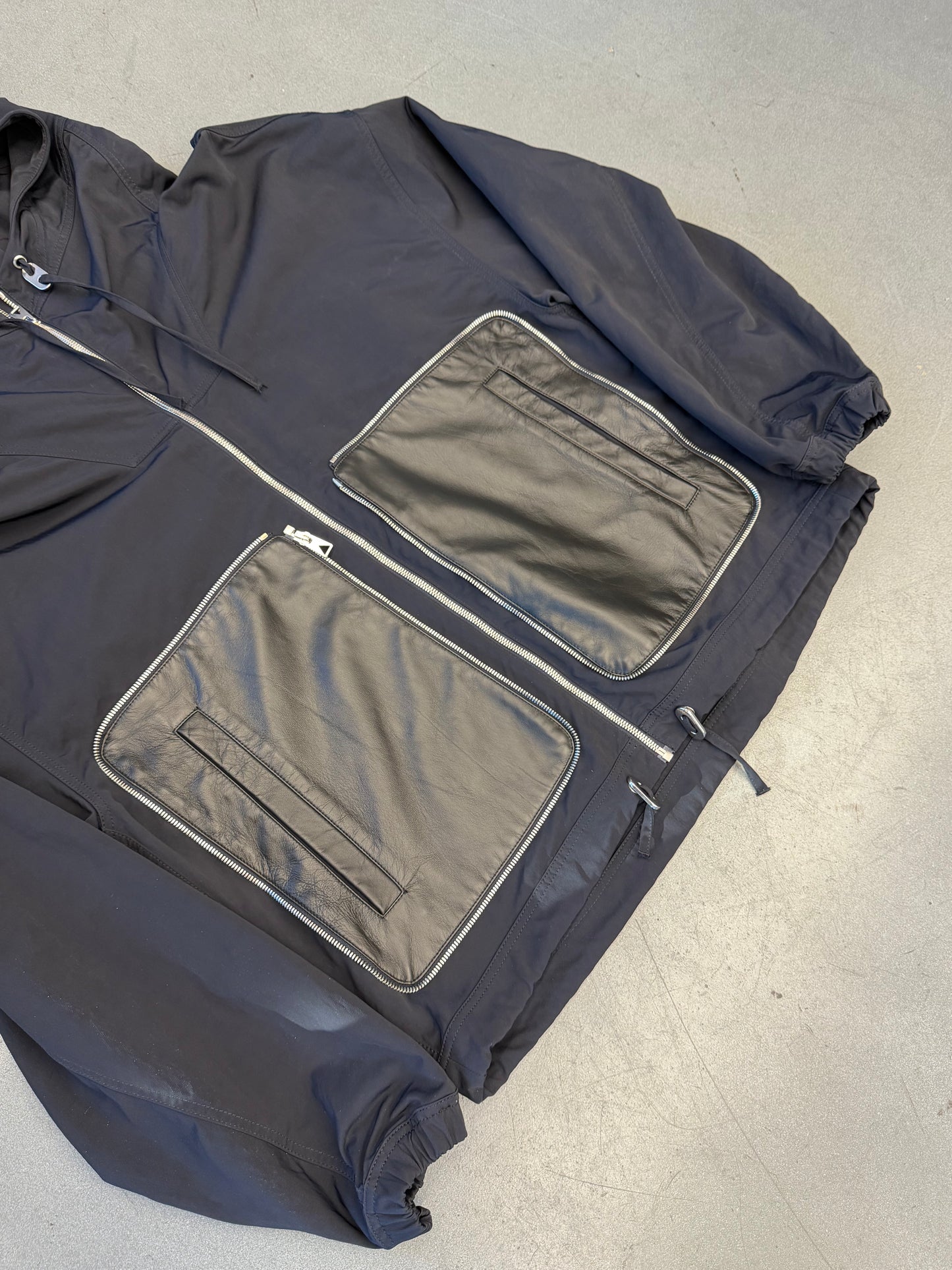 2022 BOTTEGA VENETA NYLON/LEATHER PACKABLE JACKET