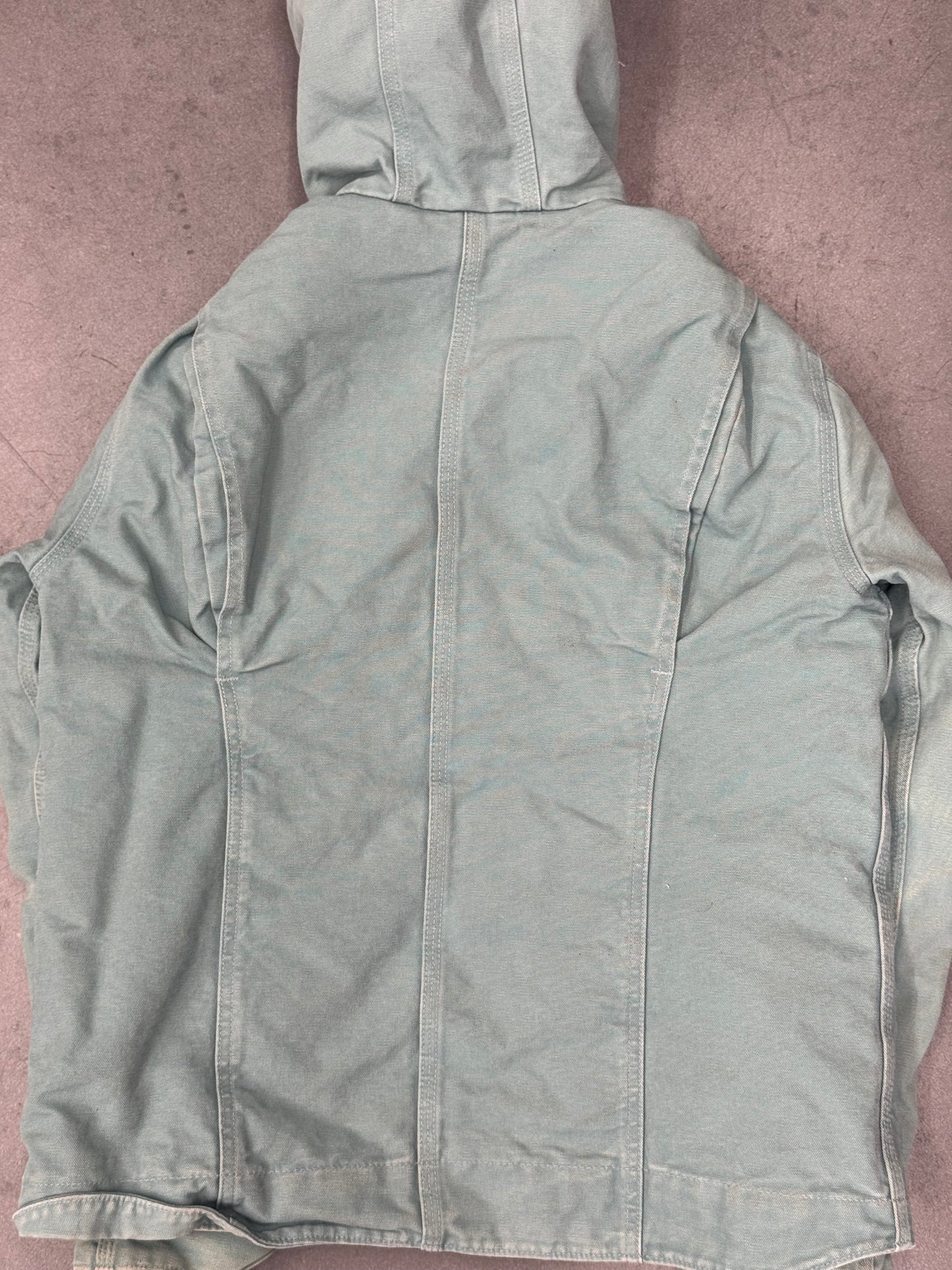 2000'S YOUTH CARHARTT FLEECE-LINED HOODED CANVAS WORK JACKET (WJ141454)