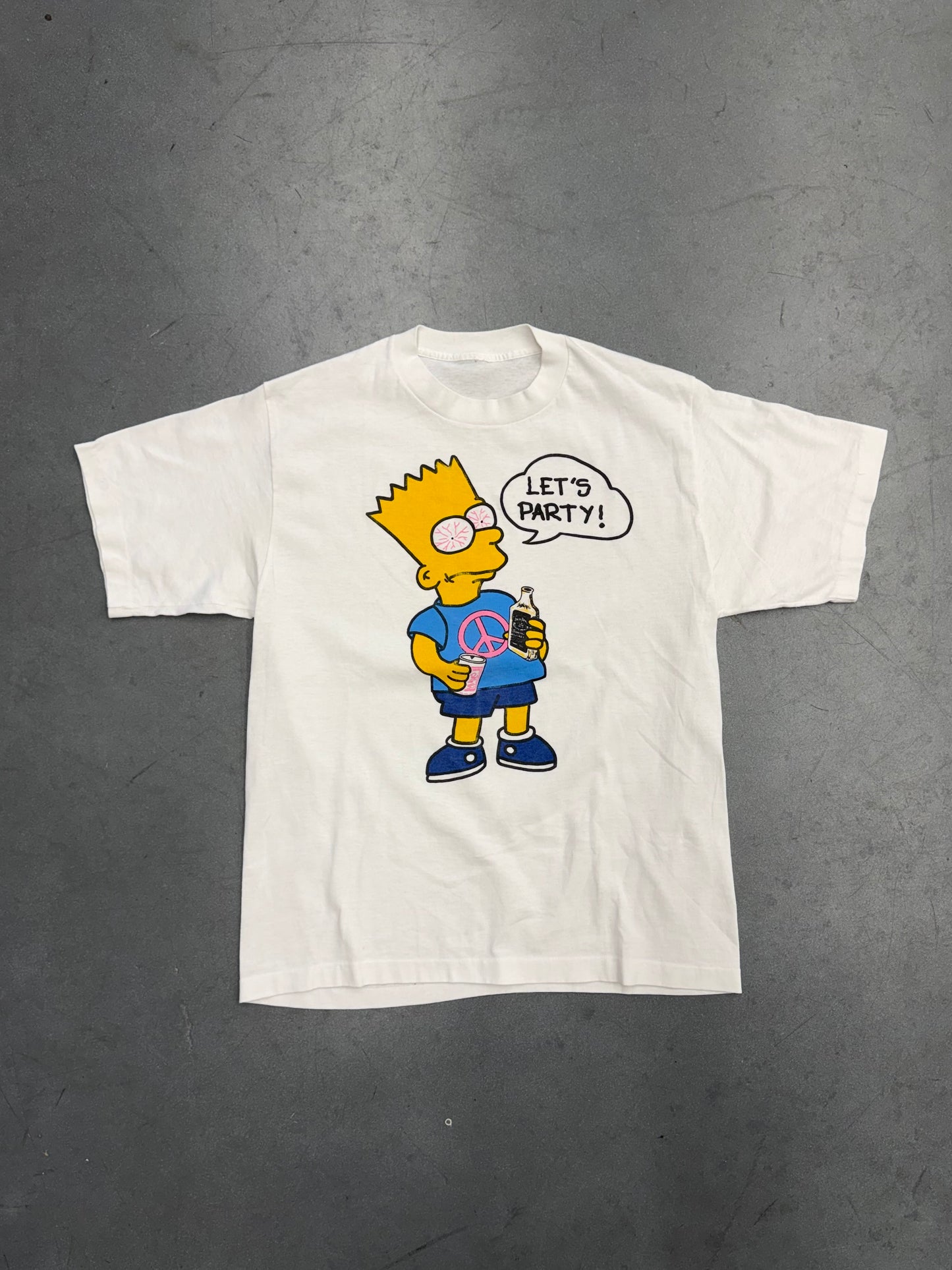 90S BART SIMPSON "LET'S PARTY!" BOOTLEG TEE (PULLED TAG)