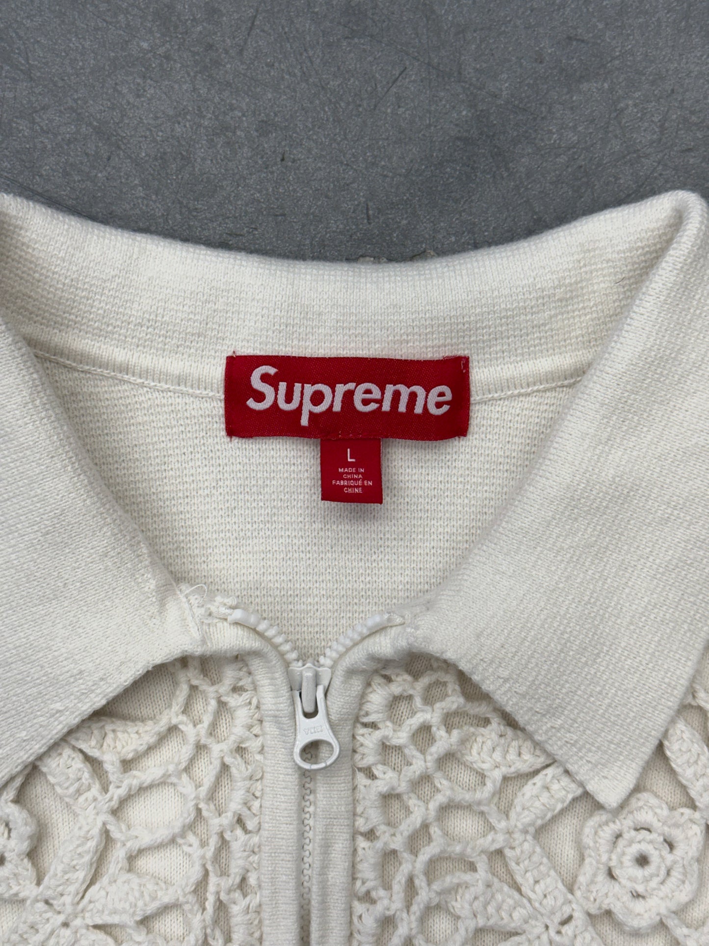 SS25 SUPREME CROCHET ZIP UP CARDIGAN
