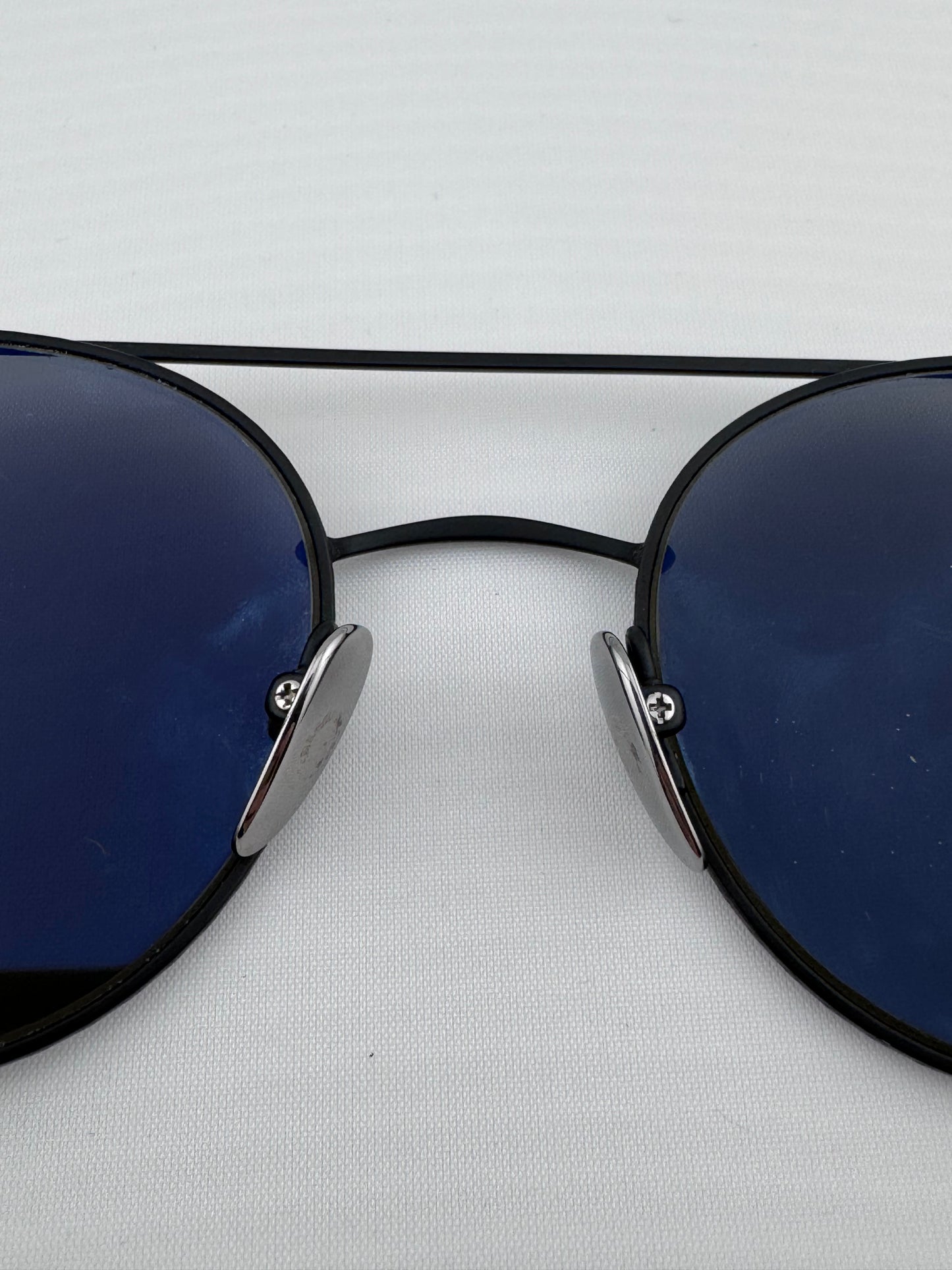 CHROME HEARTS ORALGAMI DOUBLE BRIDGE BLACK METAL SUNGLASSES (PRE-OWNED WITH CASE)
