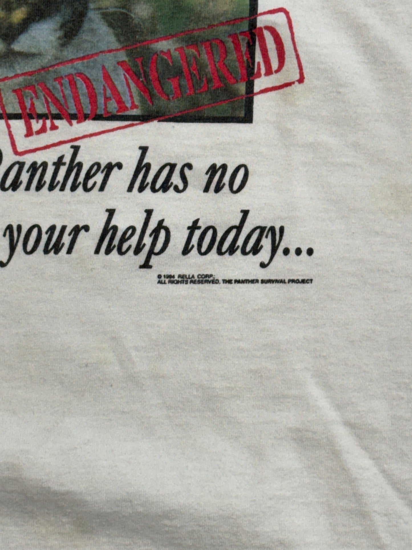 1994 THE FLORIDA PANTHER "ENDANGERED" TEE (JERZEES TAG)