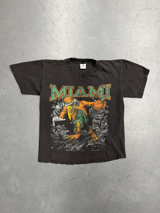 1994 ACTIVE IMAGE MIAMI HURRICANES BREAKTHROUGH SEBASTIAN TEE
