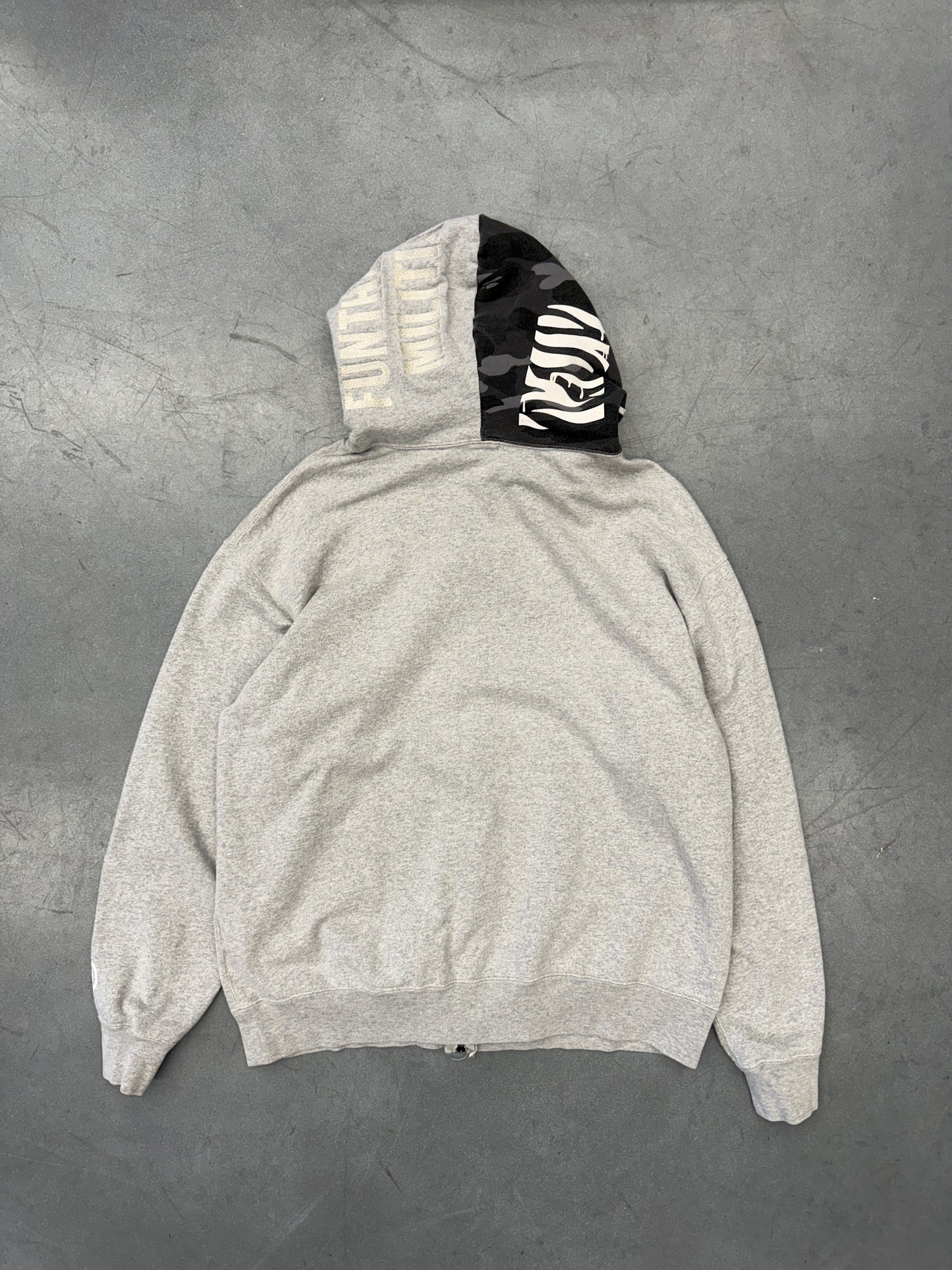 Y2K VINTAGE A BATHING APE BAPE FULL ZIP UP TIGER GREY HOODIE