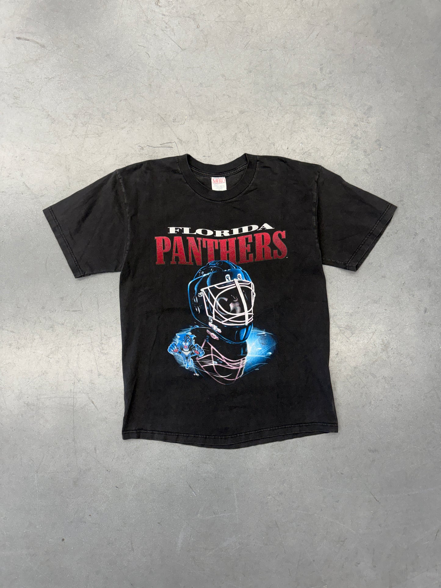 90S FLORIDA PANTHERS HELMET ON ICE GLITTER LOGO TEE (MIRO TAG)