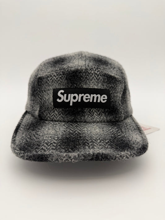 FW25 HARRIS TWEED CAMP CAP - BLACK