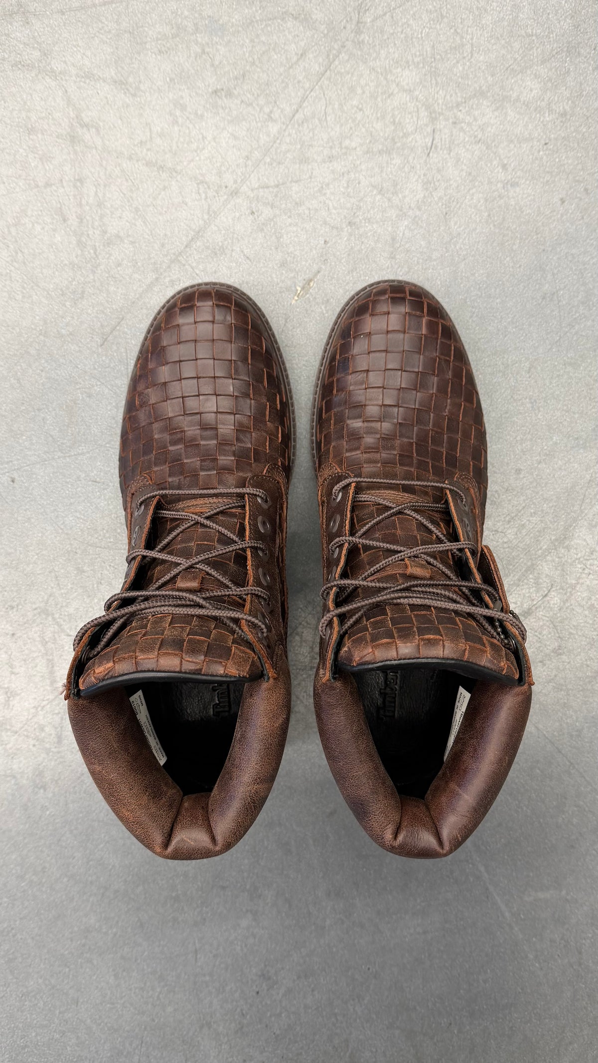 2025 TIMBERLAND PREMIUM 6-INCH WOVEN LEATHER BOOT - DARK BROWN