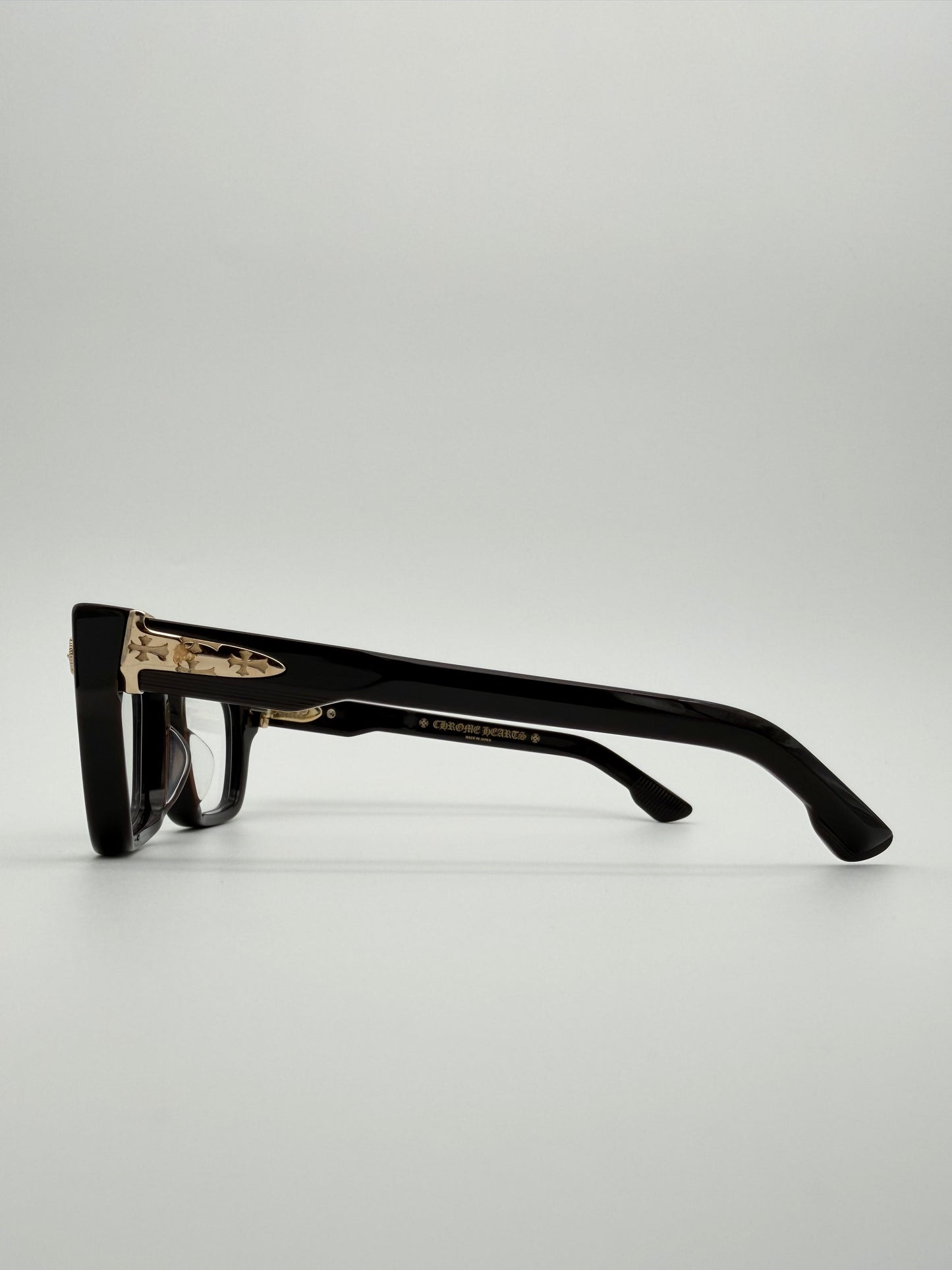 CHROME HEARTS CRYPDIC EYEGLASSES - BROWN/GOLD (W/SILVER PLUS CASE)